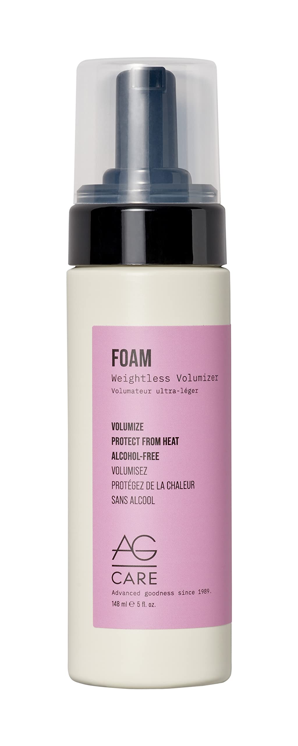 AG Care Foam Weightless Volumizer, Lightweight with Heat Protection for Fuller Looking Hair, 5 Fl Oz