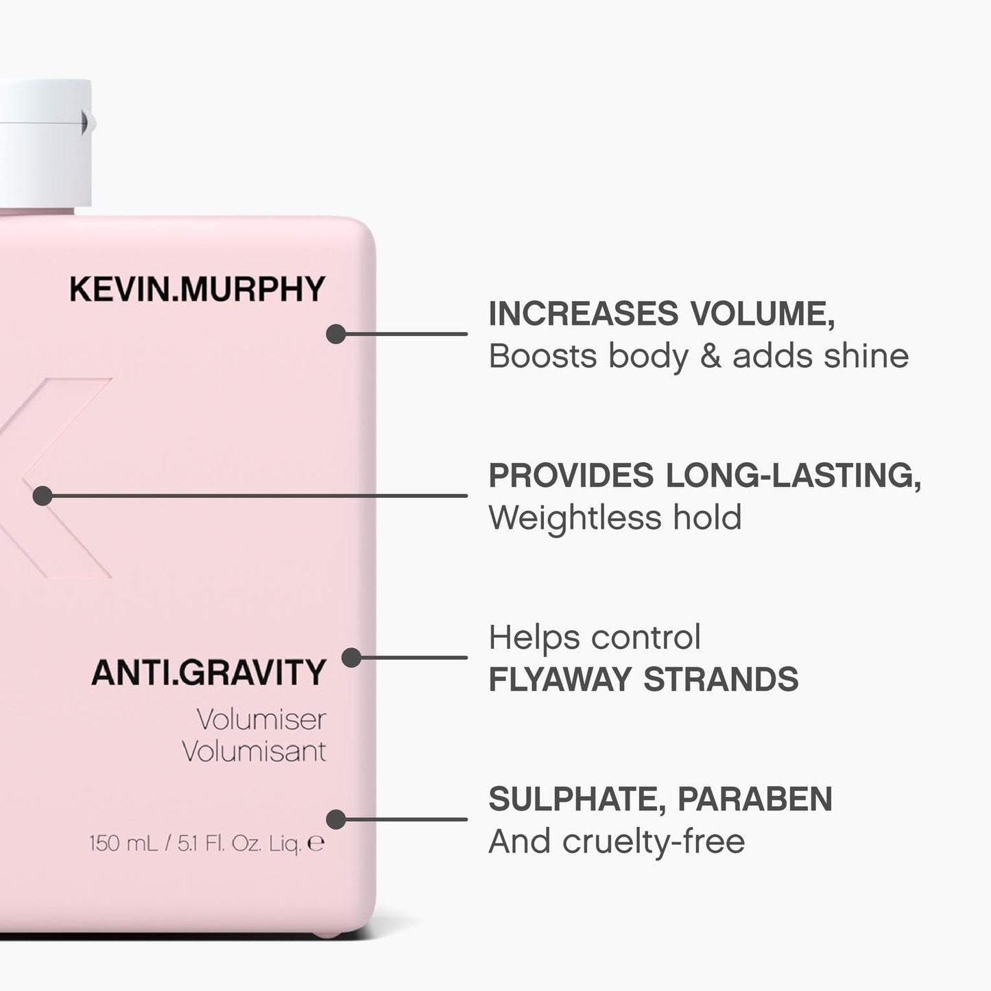 KEVIN.MURPHY ANTI.GRAVITY Volumizing & Texturizing Lotion | Adds Volume, Shine & Texture | Reduces Flyaways | Sulfate & Paraben Free | 150mL