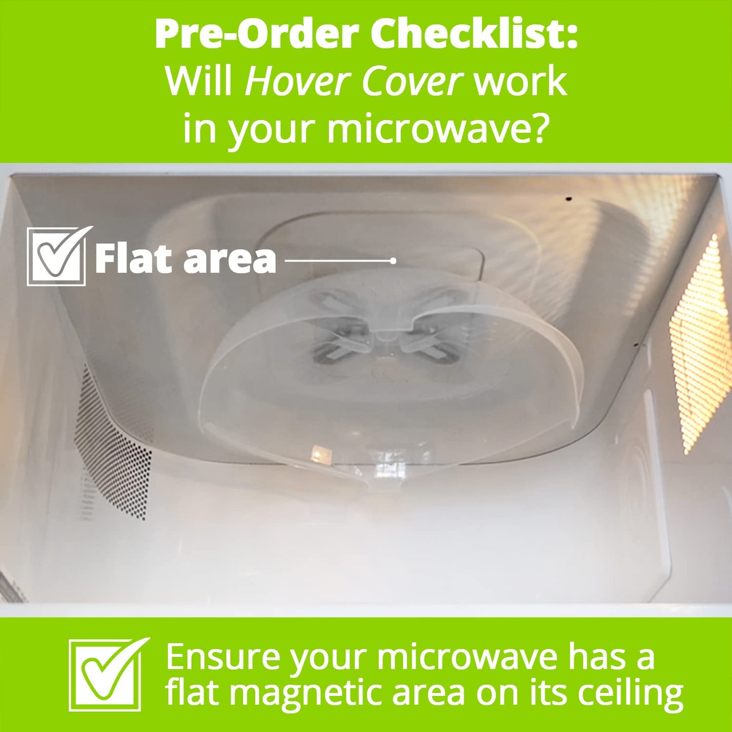 Hover Cover 12" Magnetic Splatter Cover – Clear BPA-Free Lid with Steam Vents, Anti-Splash Microwave Lid, Dishwasher Safe, Gray