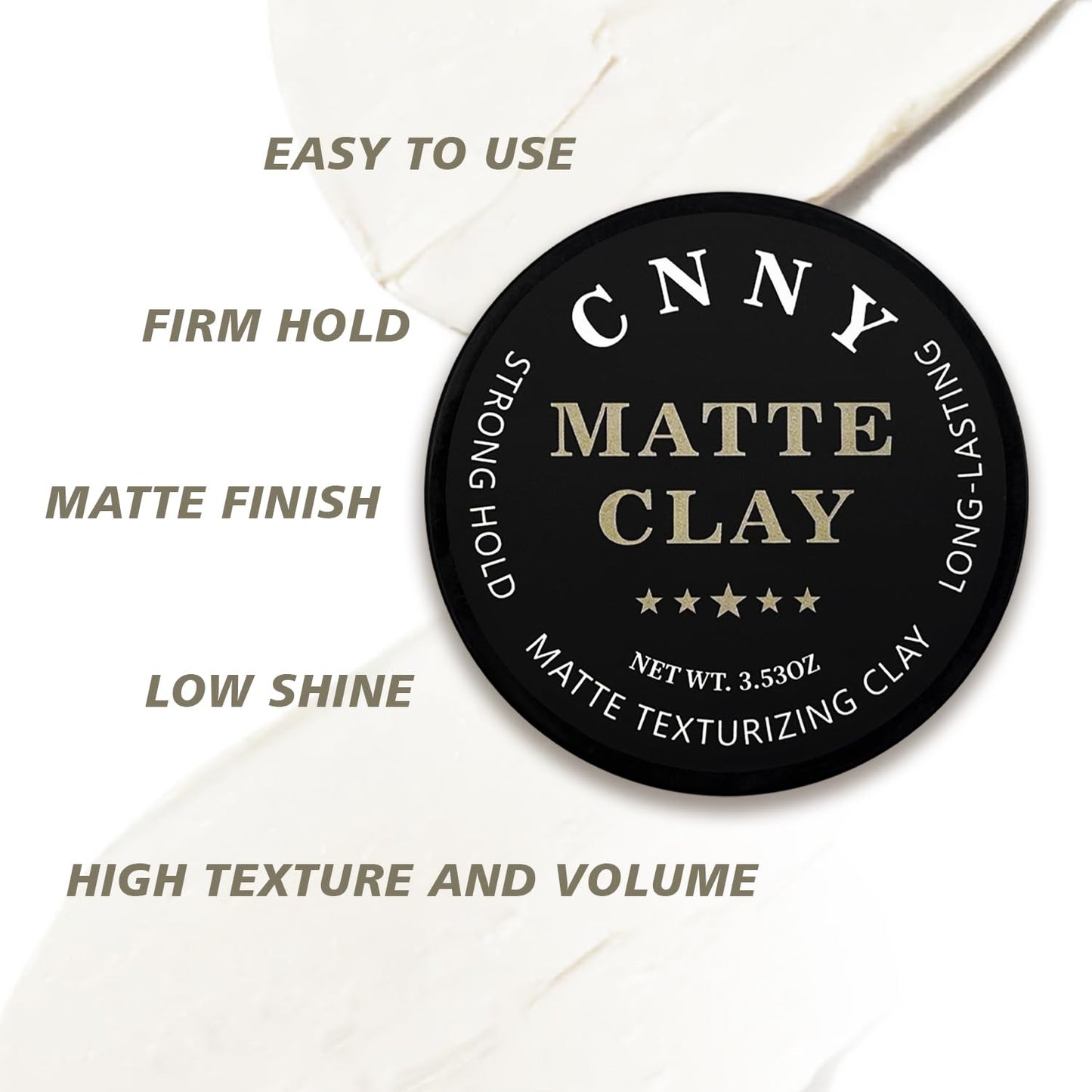 CNNY Men's Hair Styling Clay 3.53 oz, Firm Hold, Matte Finish, Hair Clay with Natural Ingredients, Add Volume & Texture, Premium Men’s Hair Type
