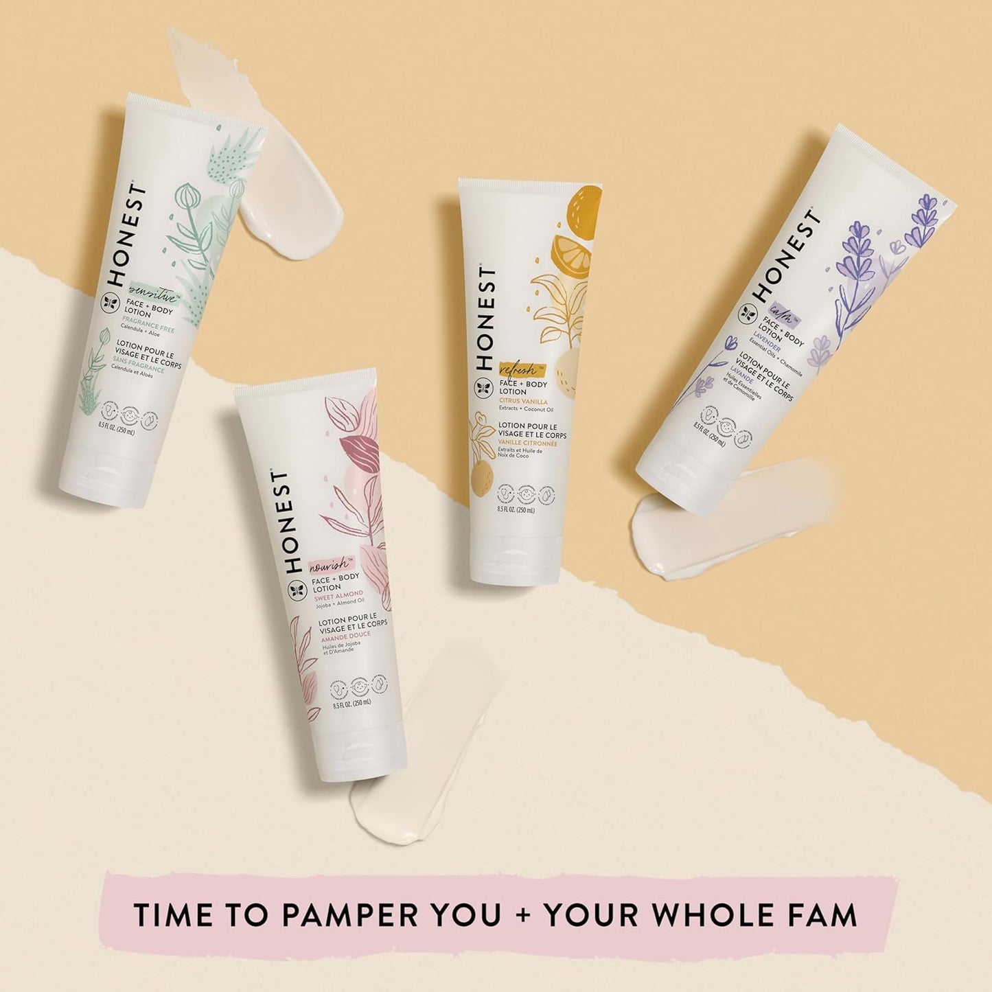 The Honest Company Hydrating Face + Body Lotion | Fast Absorbing, Naturally Derived, Hypoallergenic | Fragrance Free Sensitive, 8.5 fl oz