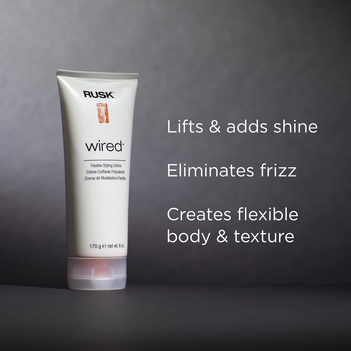 RUSK Designer Collection Wired Flexible Styling Creme, Lifts, Shines, and Creates Soft, Gravity-Defying Body, 6 oz