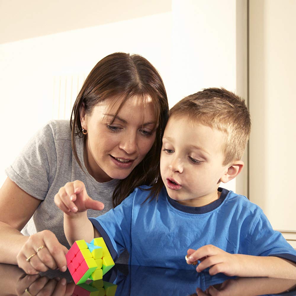 ROXENDA 3x3 Speed Cube, 3x3x3 QYTOYS Warrior S Speed Cube Stickerless Frosted Puzzle Magic Cube (Stickerless)