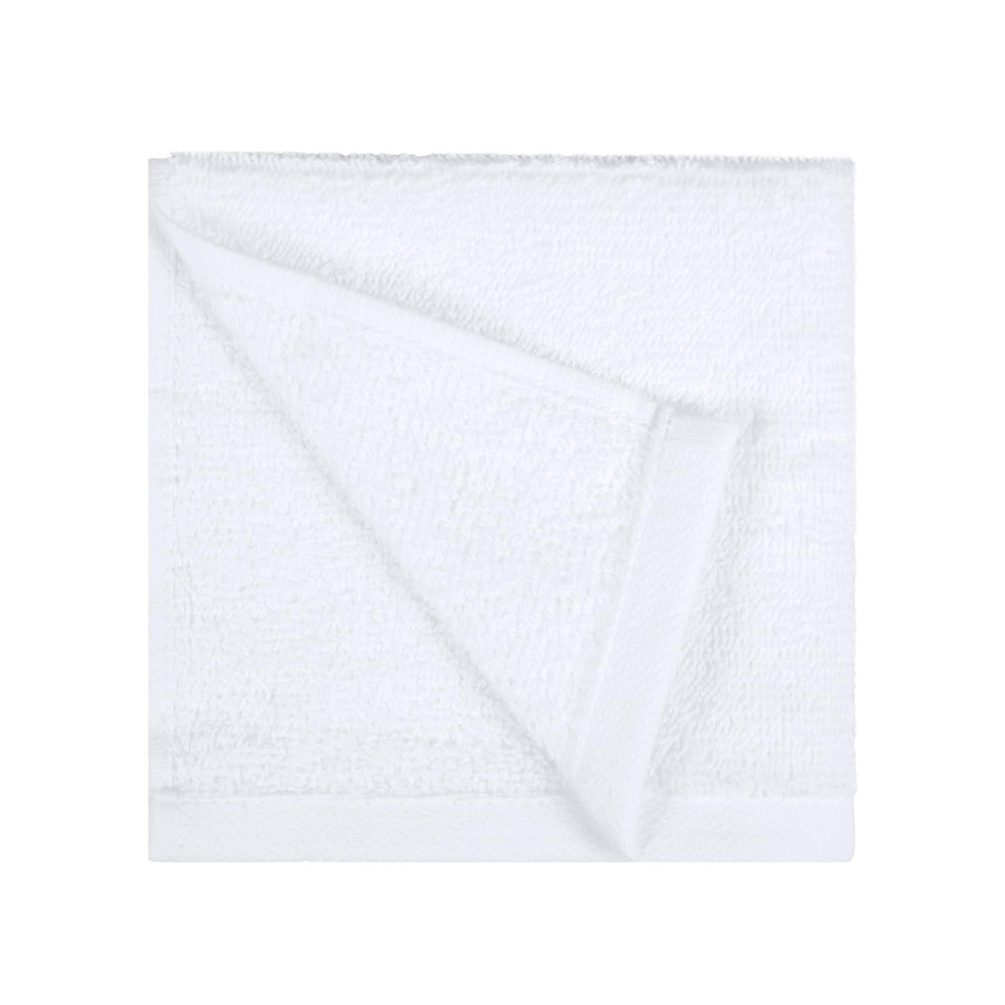 Amazon Basics Cotton Washcloths, Fast Drying, Soft & Highly Absorbent, Machine Washable Bathroom Towels, 12x12 in, White, 24-Pack