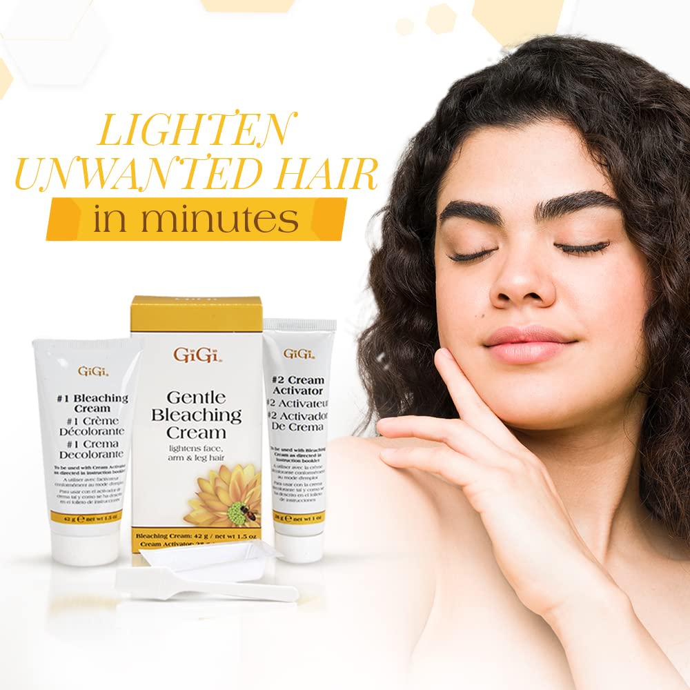 GiGi Gentle Bleaching Cream for Face, Body & Hair, 1 oz – Safe, Easy Hair Lightener for a Natural Look – Gentle Alternative to Waxing & Hair Removal