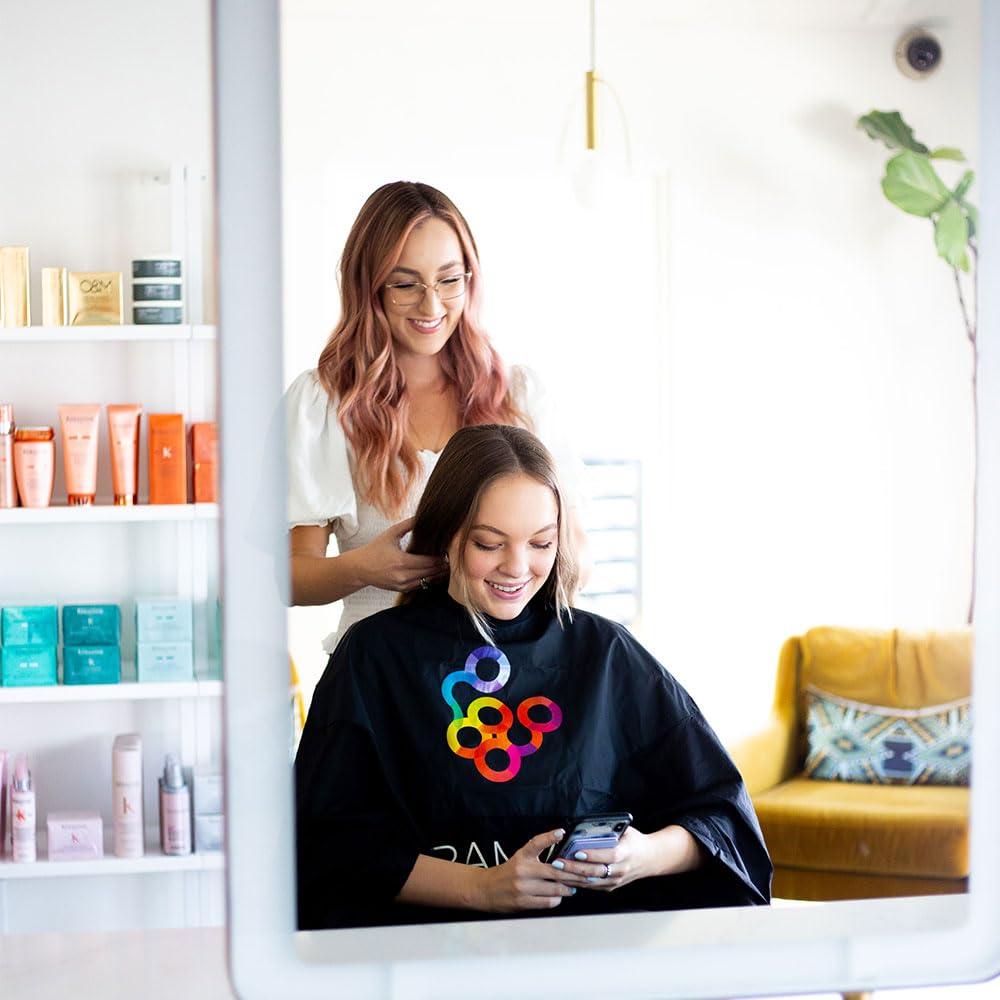 FRAMAR Color Cover Salon Cape – Hair Cape with Snap Closure and Rubberized Chest, For Hair Dye, Hair Color, Cosmetology Supplies and Hair Coloring