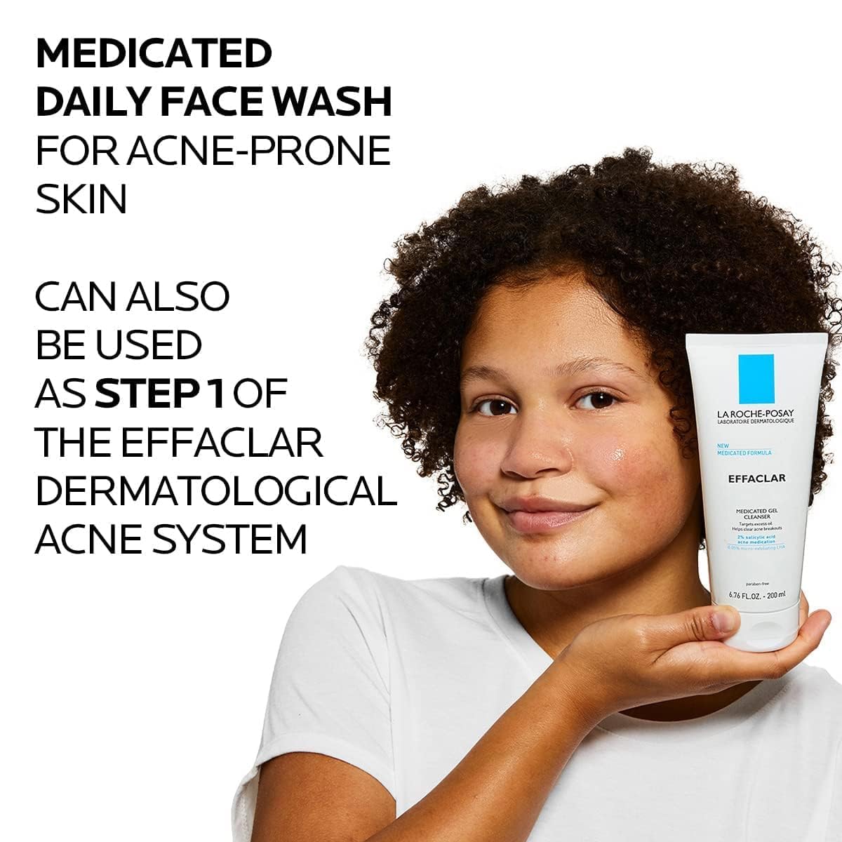 La Roche-Posay Effaclar Medicated Gel Cleanser with 2% Salicylic Acid & LHA - Foaming Acne Face Wash to Clear & Prevent Breakouts, Oil-Free