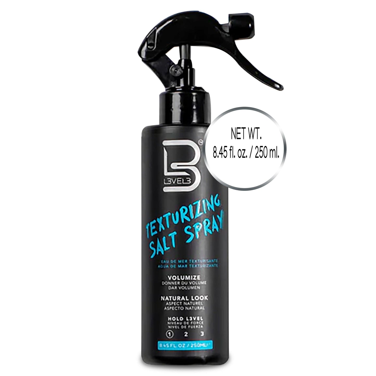 L3 Level 3 Sea Salt Texturizing Spray - Creates Beachy Waves and Texture - Casual Hair Finish (8.45 Fl Oz)
