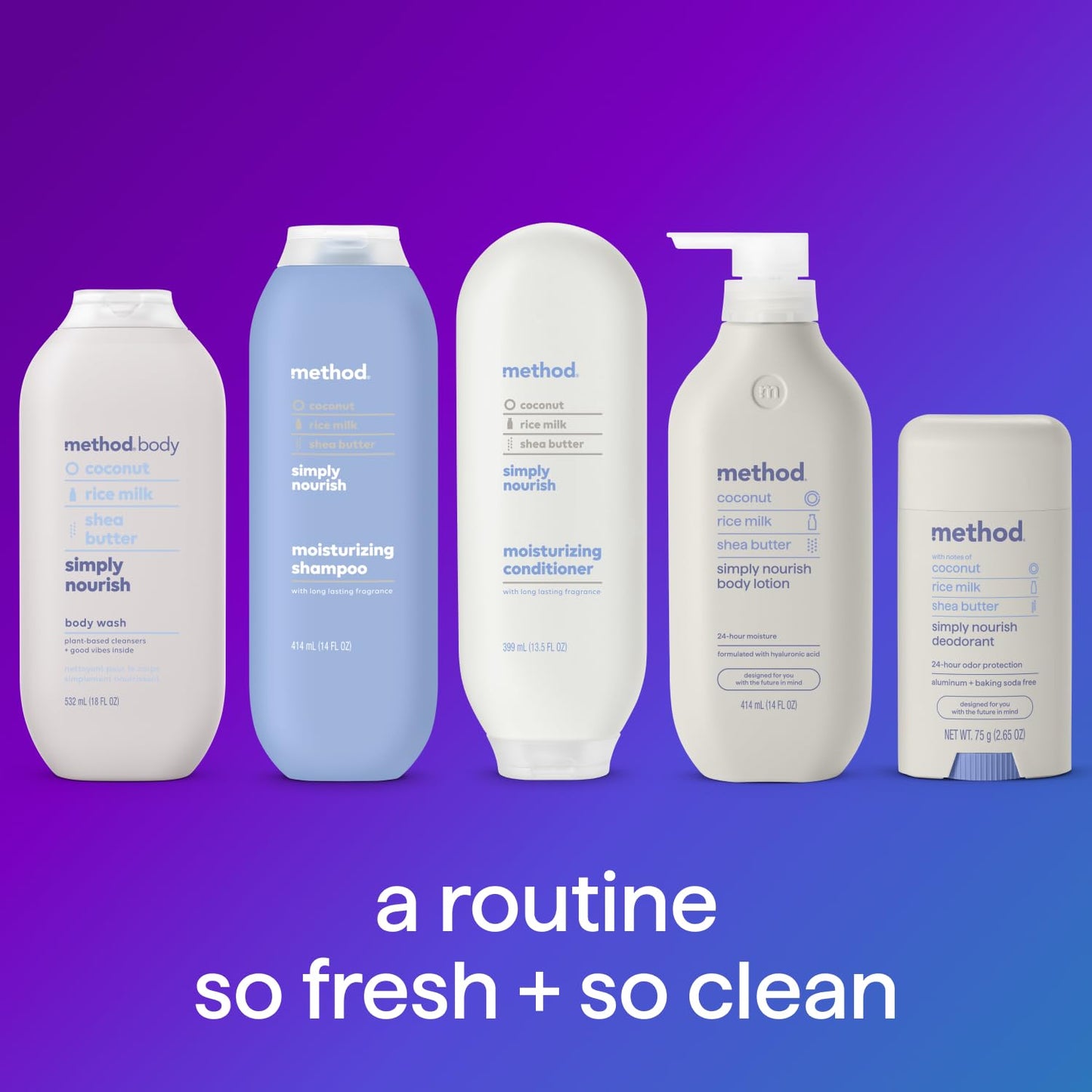 Method Body Wash, Simply Nourish, Paraben and Phthalate Free, 18 oz (Pack of 1)