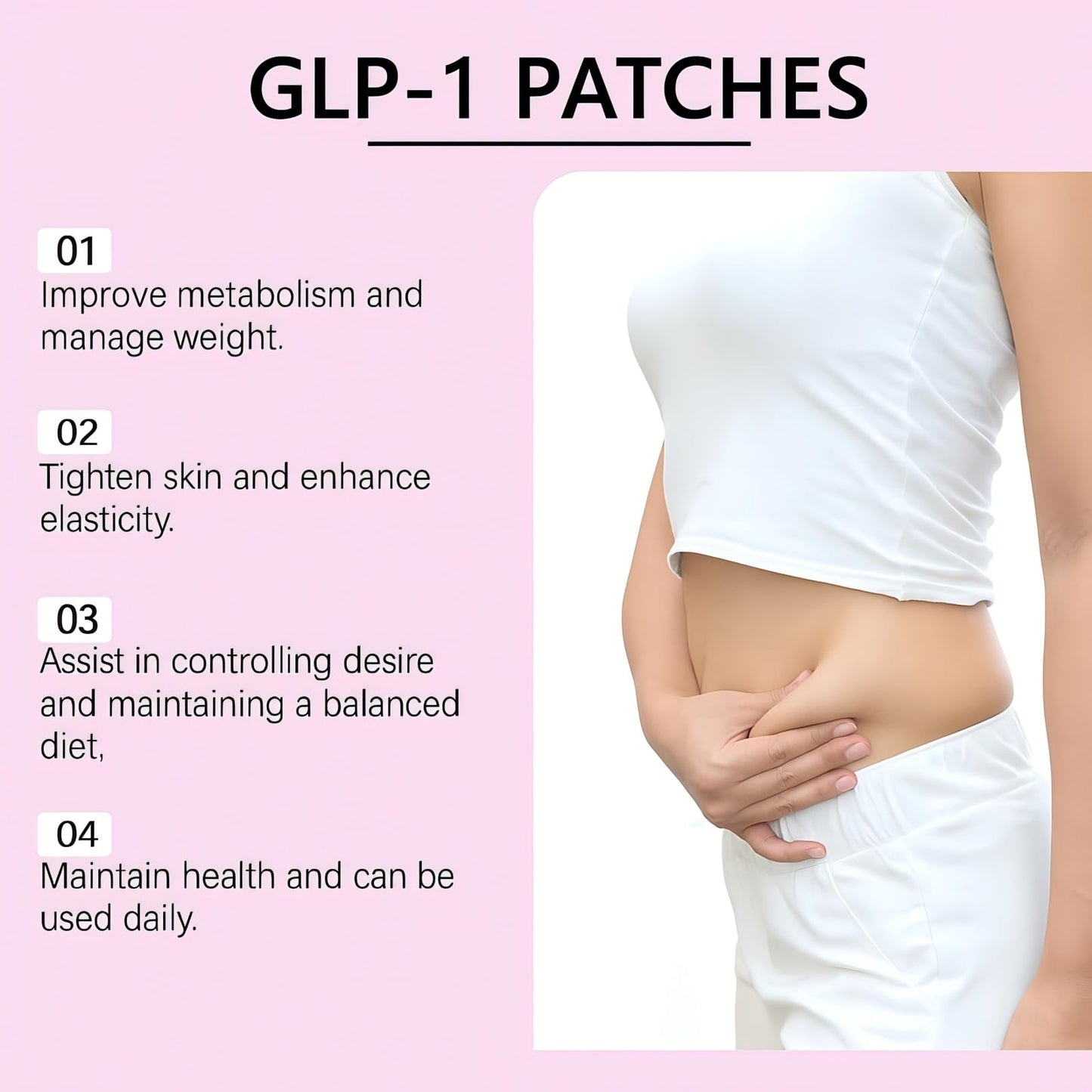 GLP-1 Patches,24-Hour Firming Body Care Patch with Natural Ingredients,Mild,Moisturizing Supports Skin Elasticity & Contouring for Women- 30pcs