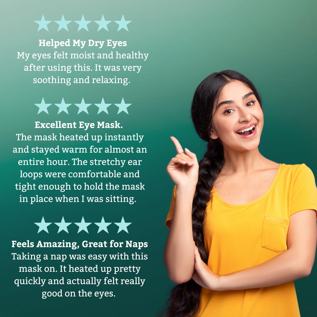 TearRestore Stye Eye Treatment & EyeRelax Heated Mint Eye Mask – Self-Heating Moist Compress for Dry Eyes, Blepharitis, 10 Count