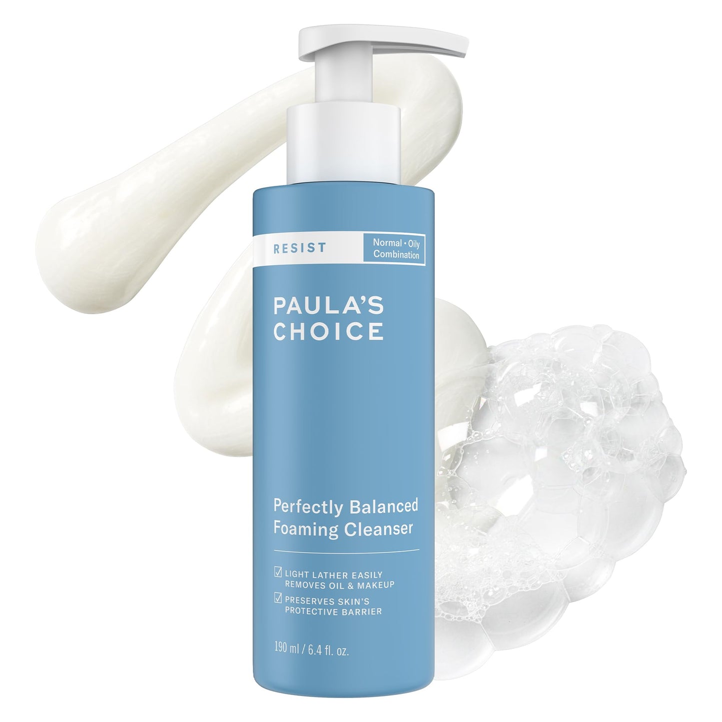 Paula's Choice RESIST Foaming Facial Cleanser – Hyaluronic Acid & Aloe, Anti-Aging, Large Pores & Oily Skin, Fragrance-Free, 6.4 oz