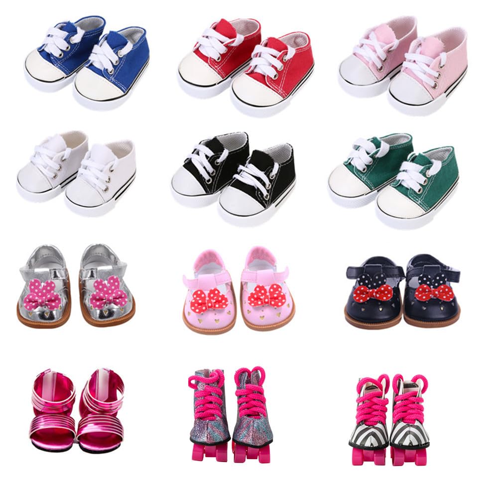 6 Pairs of Doll Shoes Include Boots Leather Shoes Fits 18 Inch American Girl Doll