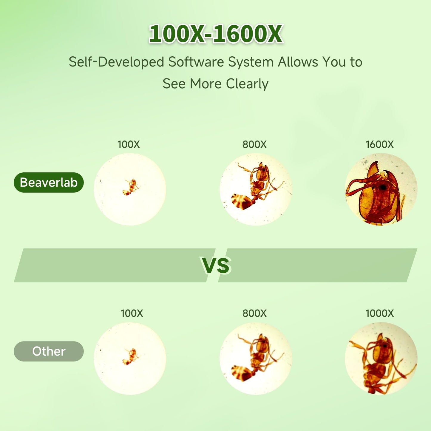 BEAVERLAB Finder Digital Microscope with 4 Inch Screen, 1080P HD 1600X Kids Portable Handheld Microscope with 8G Card for Scientific Experiment