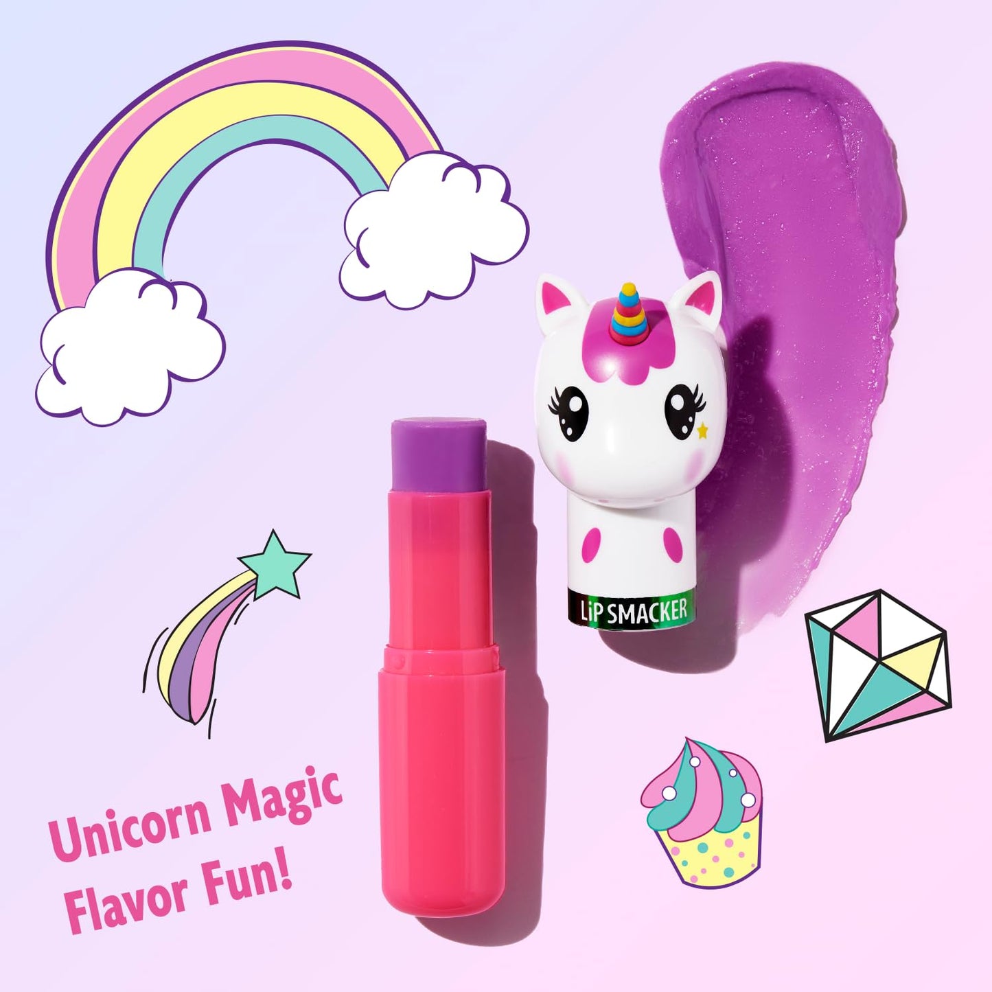 Lip Smacker Lippy Pals Unicorn Lip Balm – Flavored, Moisturizing, Soft Shine, Hydrating & Vegan, Fun Tasty Unicorn Magic