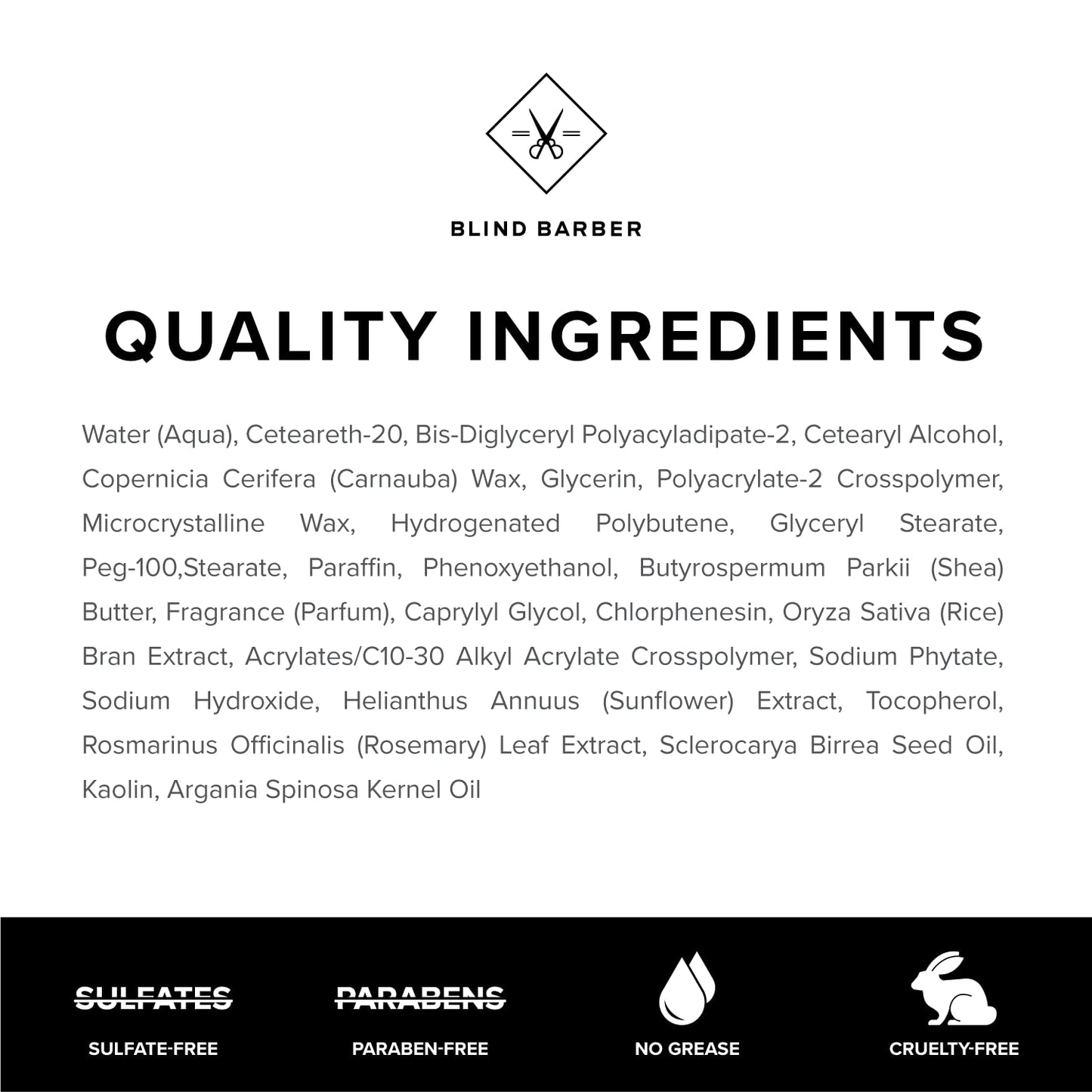 Blind Barber Bryce Harper Matte Hair Clay for Men – Medium/Strong Hold Pomade with Kaolin, Shea Butter & Marula Oil – Coconut Scent, 2.5 Oz