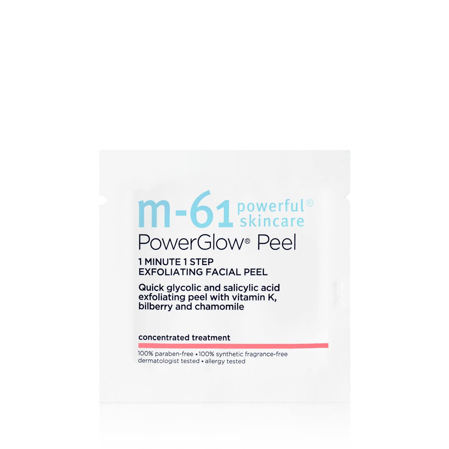 m-61 PowerGlow Peel | Exfoliating Facial Peel With Glycolic, Salicylic Acid. 1 Minute, 1 Step - 30 Treatments