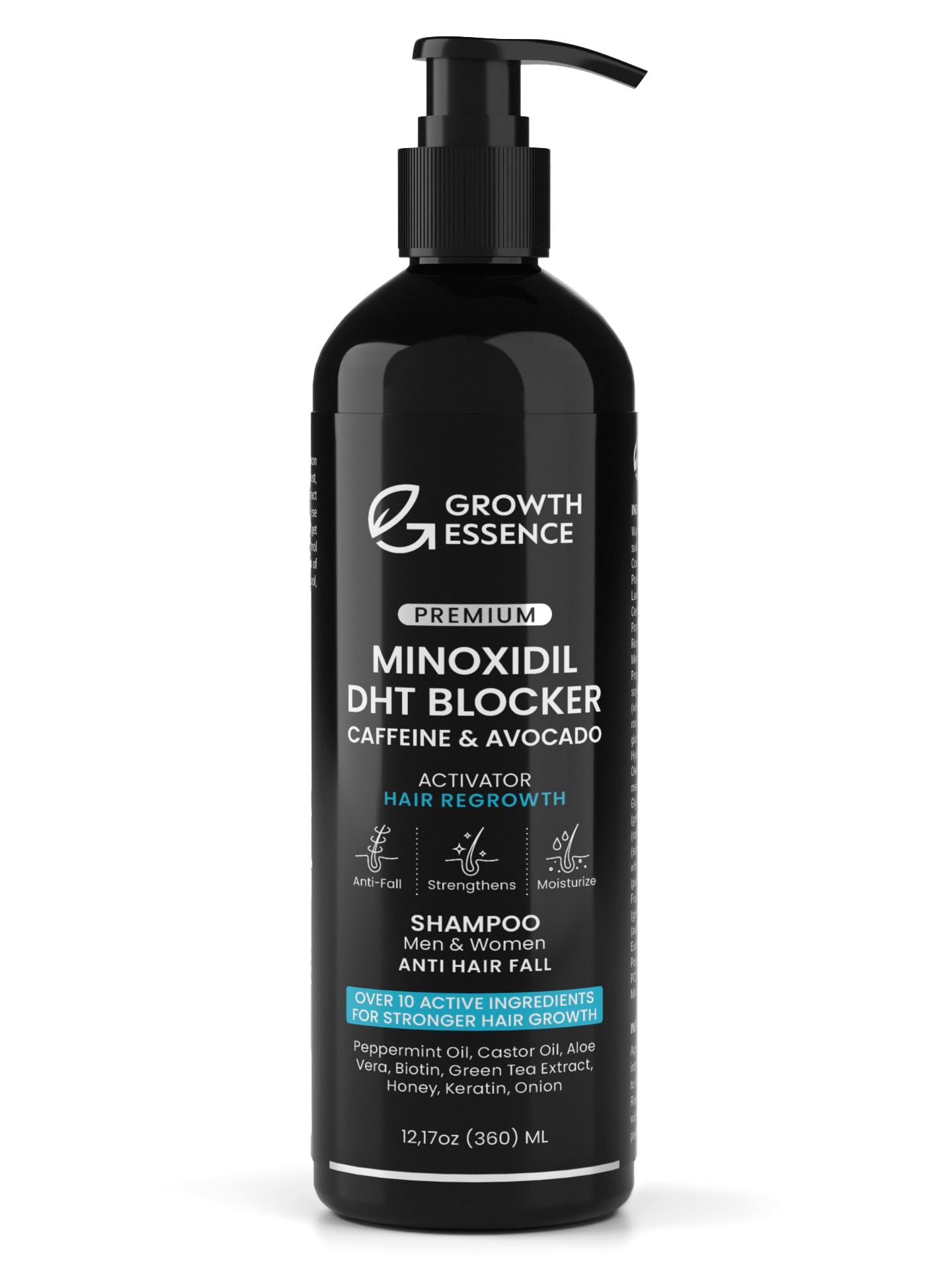 Minoxidil & Biotin Hair Growth Shampoo โ Caffeine, Castor Oil & Onion Enriched DHT Blocker for Thicker, Stronger, Healthier Hair for Men & Women