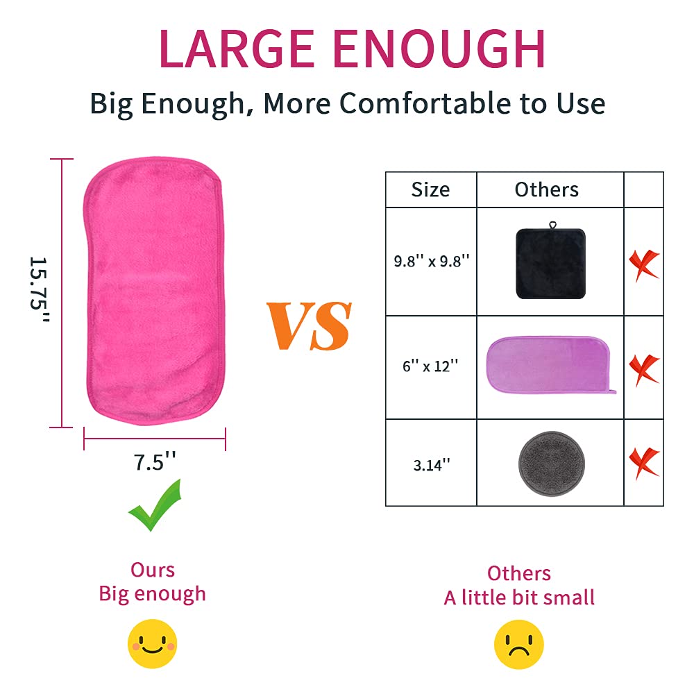 Makeup Remover Cloths 4 Count: Microfiber Reusable Fast Drying Washcloth, Face Towels for Women