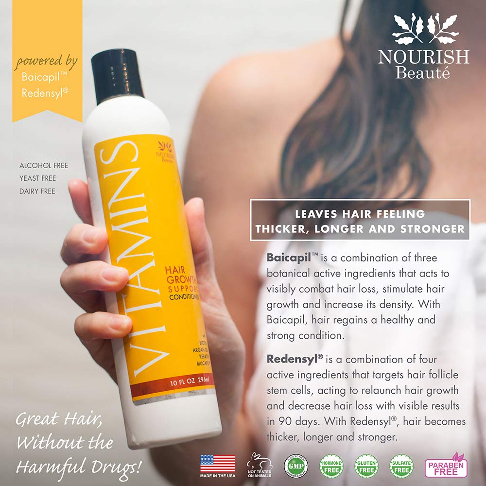 Nourish Beaute Hair Growth Conditioner with Biotin & DHT Blockers – Promotes Regrowth, Volume & Thickness for Men & Women, 1 Pack