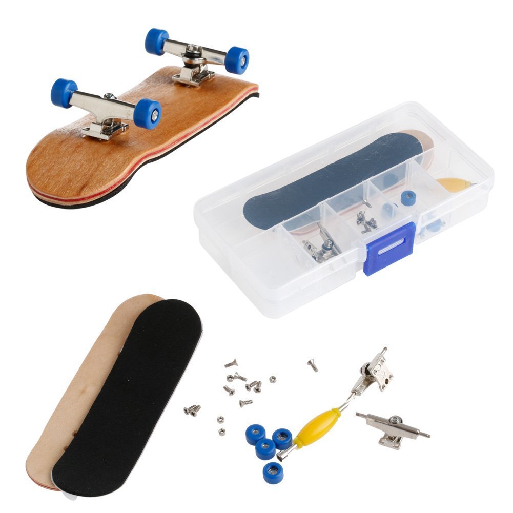 Lottoyday Professional Mini Maple Wooden Finger Skateboard Toy Set for Kids (White)