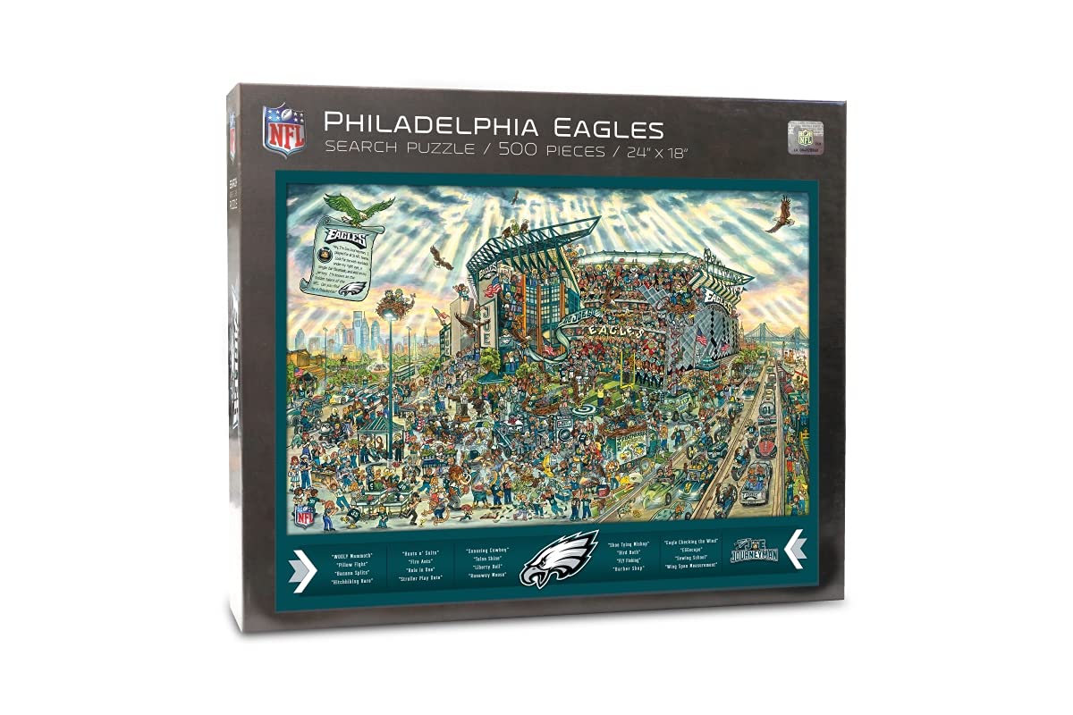 YouTheFan NFL Philadelphia Eagles Joe Journeyman Puzzle - 500-piece Team Color, 18" x 24" - Finished puzzle size