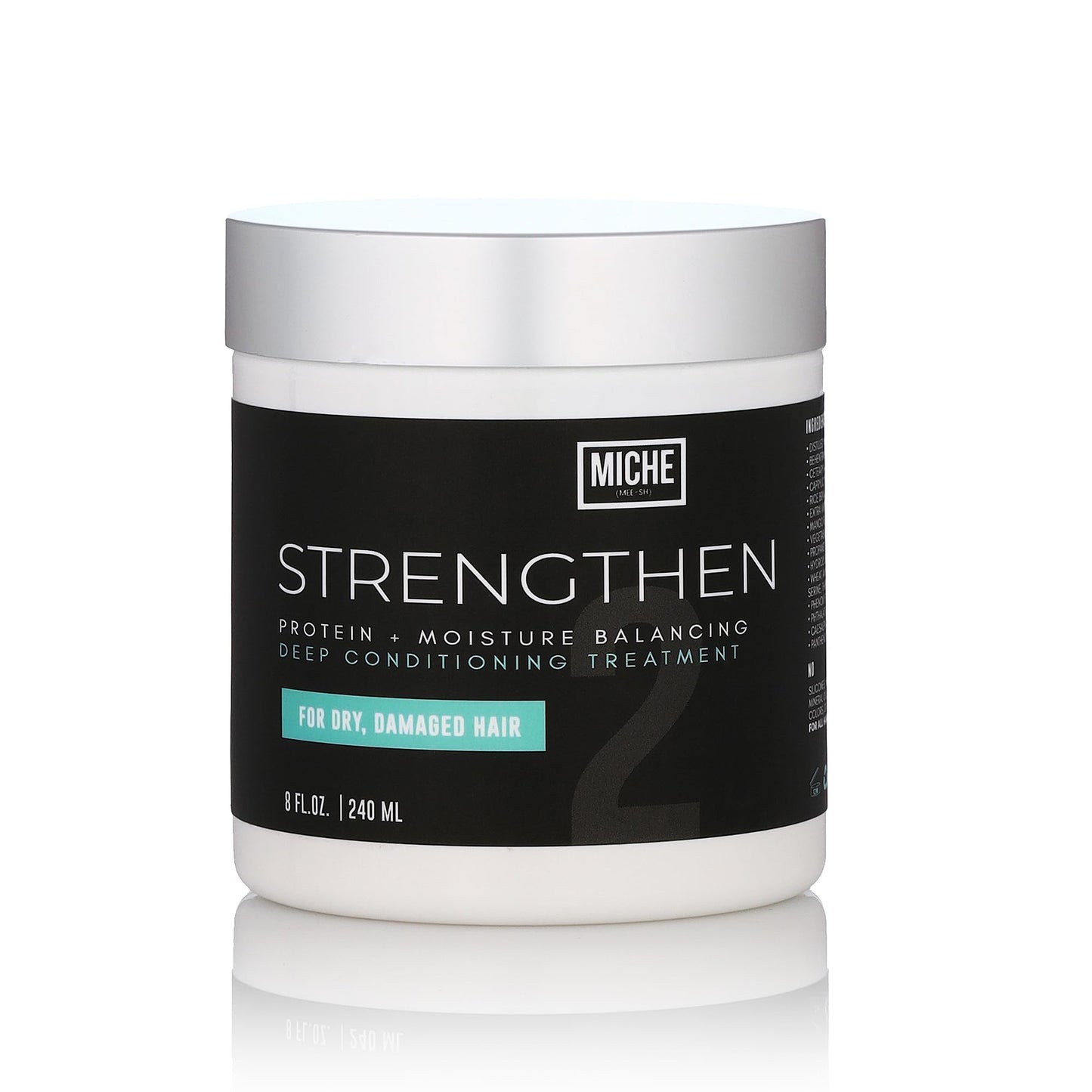 Miche Strengthen Protein Deep Conditioner 8oz – Paraben-Free Hair Mask for Curly, Kinky & Wavy Hair – Breakage Repair, Strengthening & Color Safe