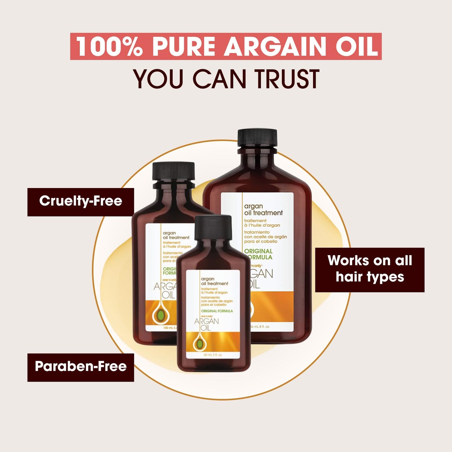 One 'N Only Argan Oil Hair Treatment 8 oz – Lightweight Hydrating Oil for Natural Hair, Wigs & Extensions – Adds Shine, Controls Frizz & Protects from Heat