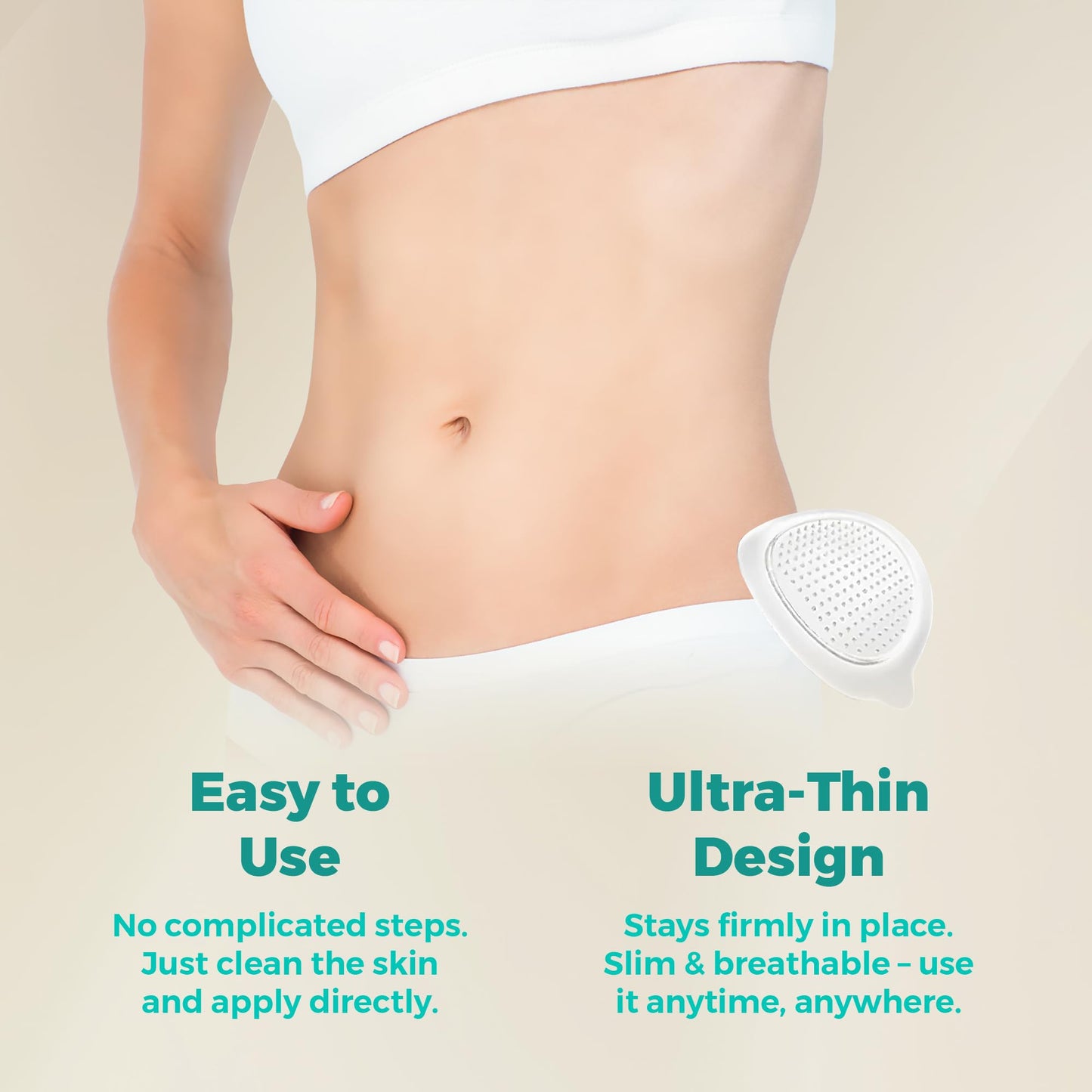 NutraPeaks GLP-1 Nano Patch – Body Shaping & Skin Firming Care with Ginger Extract, Gentle Massage, 4 Patches for Women & Girls