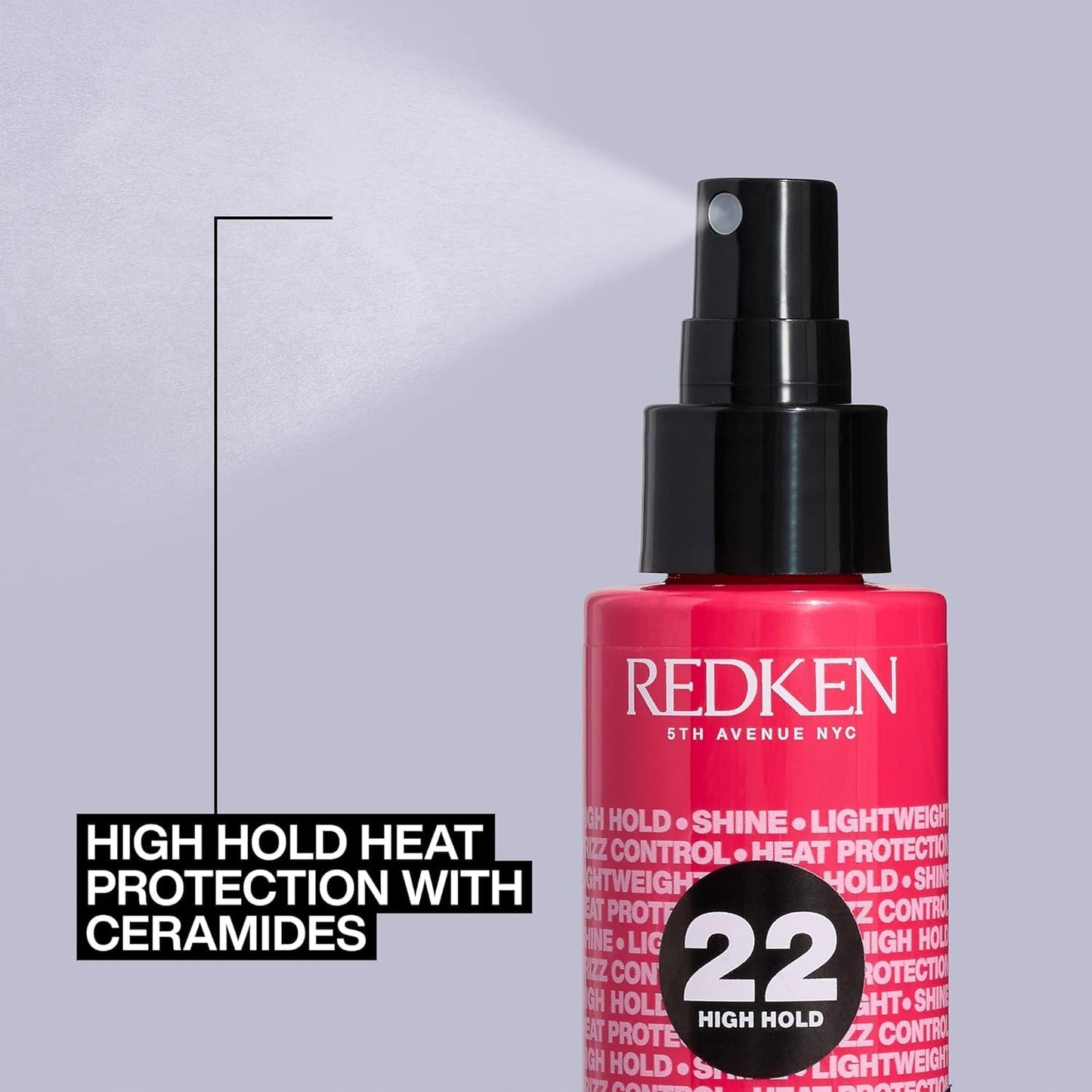 Redken Thermal Spray 22 High Hold Heat Protectant & Setting Mist – Protects from Heat Damage, Controls Frizz, Ideal for Curling & Flat Irons