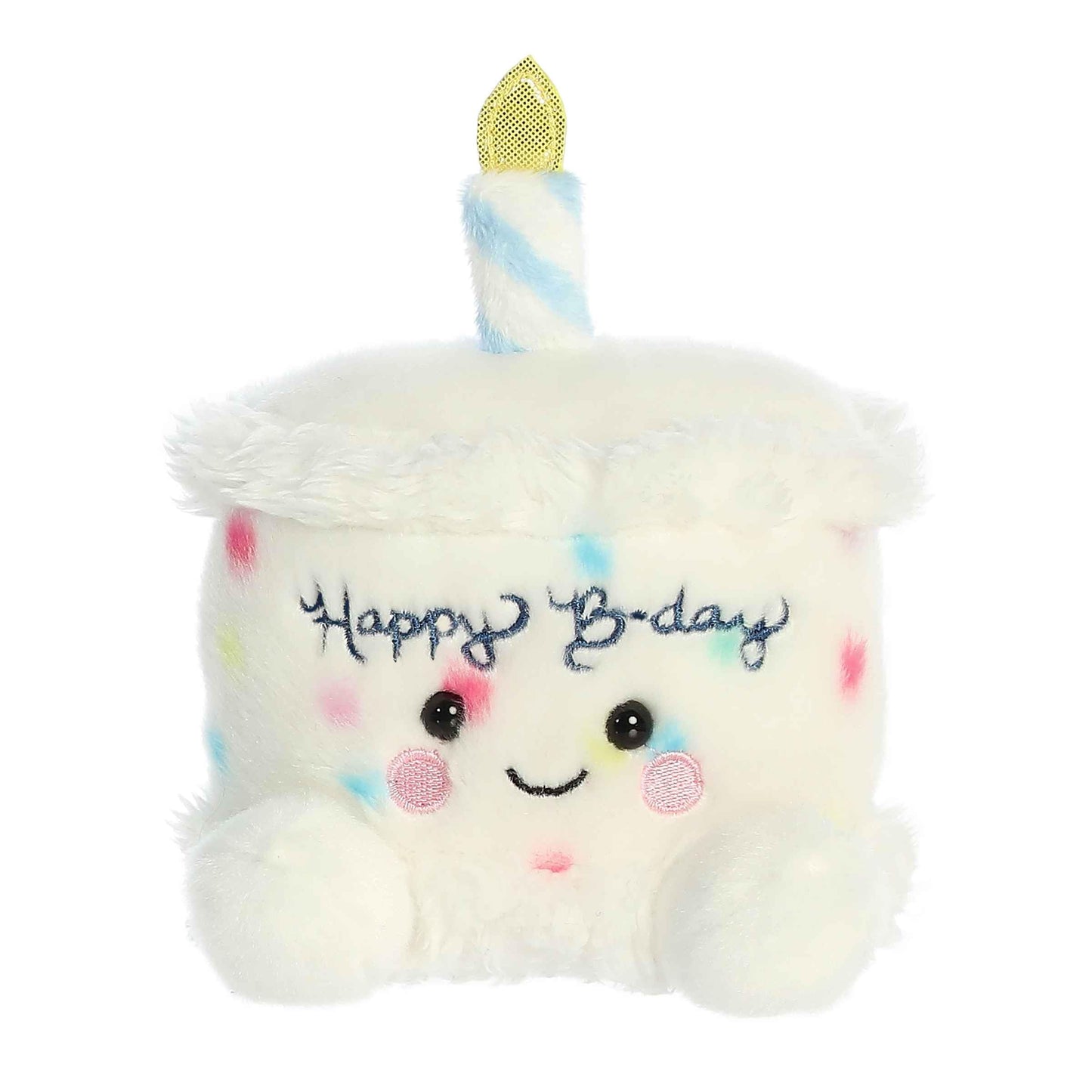 Aurora® Adorable Palm Pals™ Happy B'day Cake Stuffed Animal - Pocket-Sized Play - Collectable Fun - White 5 Inches