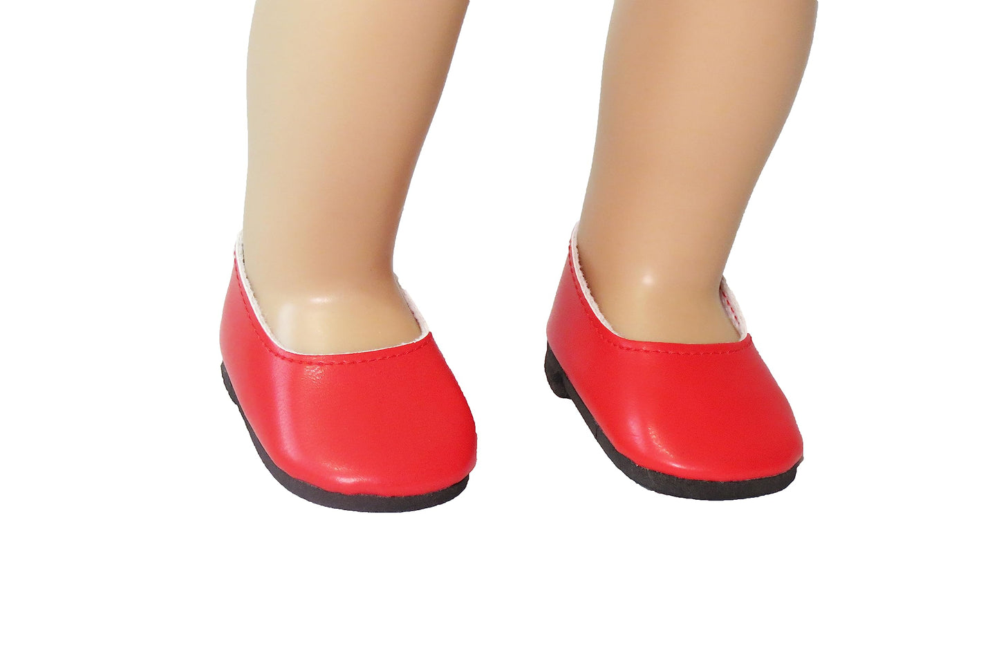 American Fashion World 18-Inch Doll Flats, 3-Pack Red, White & Black | Trendy Premium Doll Shoes for Popular Brands