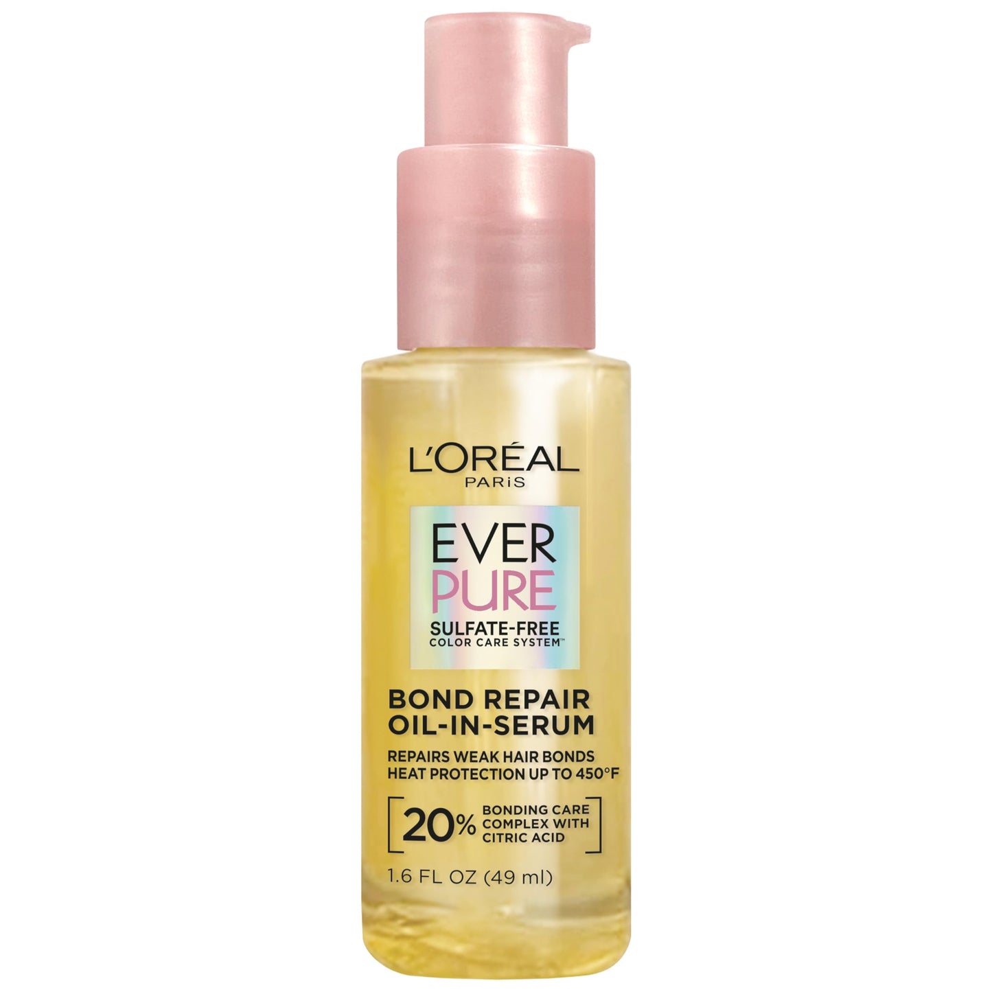 L'Oreal Paris EverPure Bond Repair Oil-in-Serum 1.6 fl oz | Strengthens Damaged, Color-Treated Hair | Heat Protectant, Shine & Frizz Control