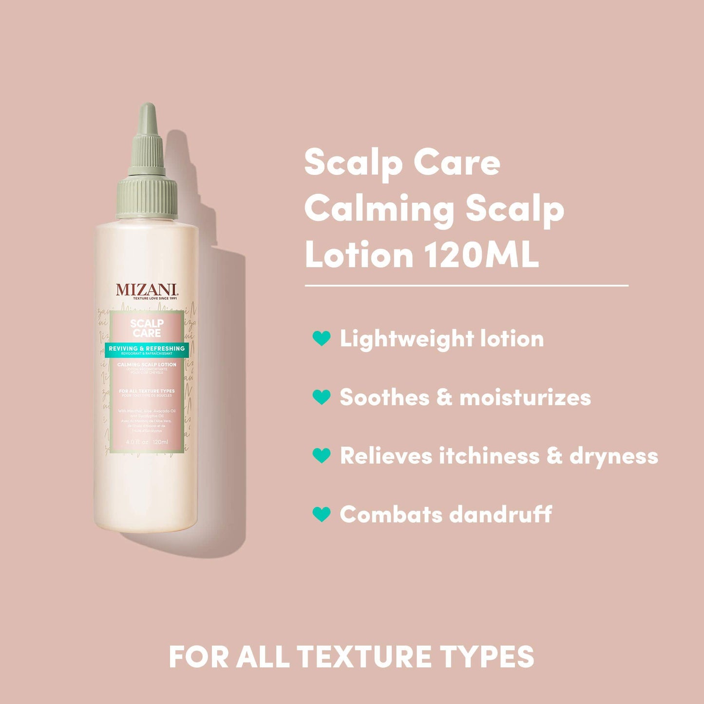 Mizani Scalp Care Calming Scalp Lotion - Dandruff Treatment, Nourishes & Soothes Scalps, For Curly Hair
