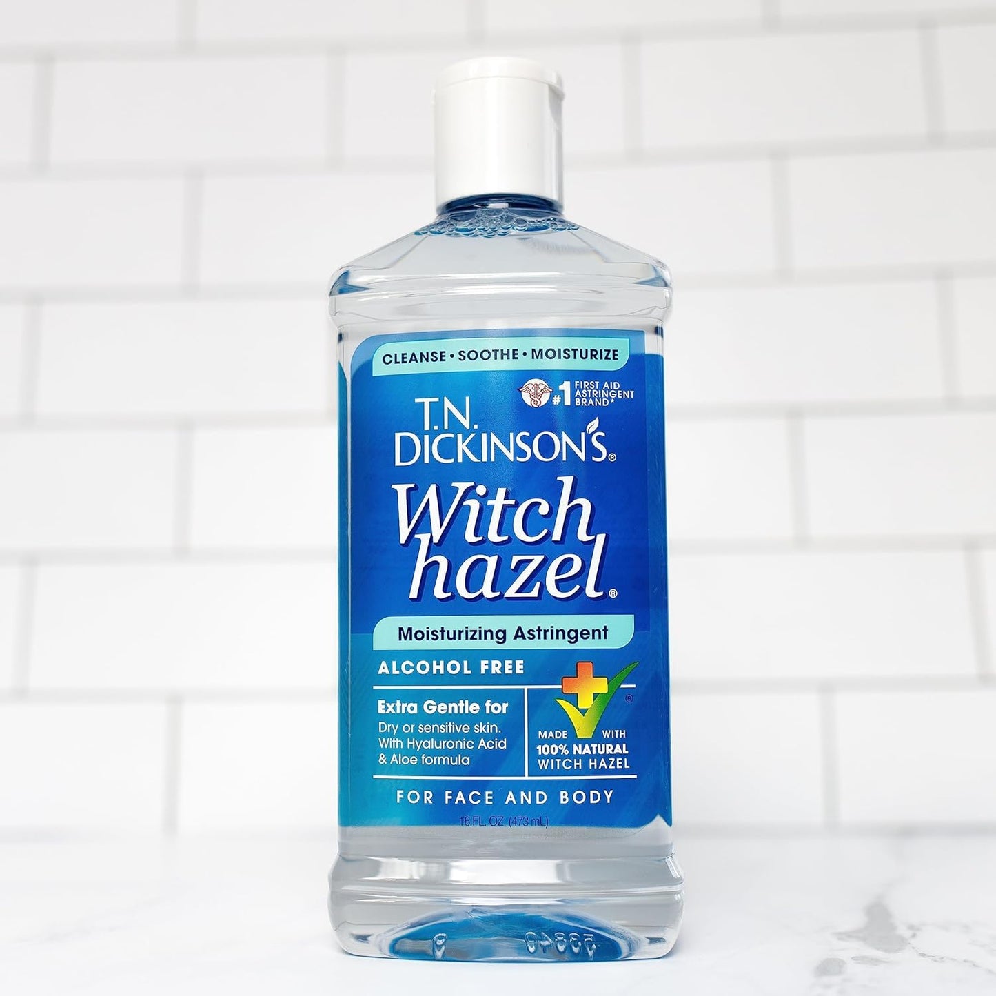 T.N. Dickinson's Alcohol-Free Witch Hazel Astringent – 100% Natural, Hydrates & Soothes Face & Body, 16 Fl Oz