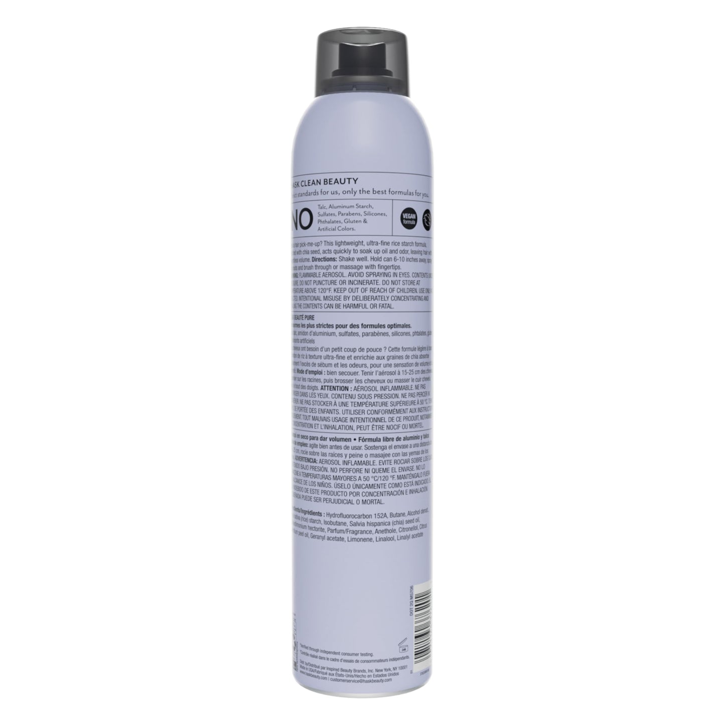 HASK Chia Seed Volumizing Dry Shampoo – Absorbs Oil, Adds Volume & Bounce, Builds Body, No Sulfates or Parabens, Cruelty-Free – 8.1oz