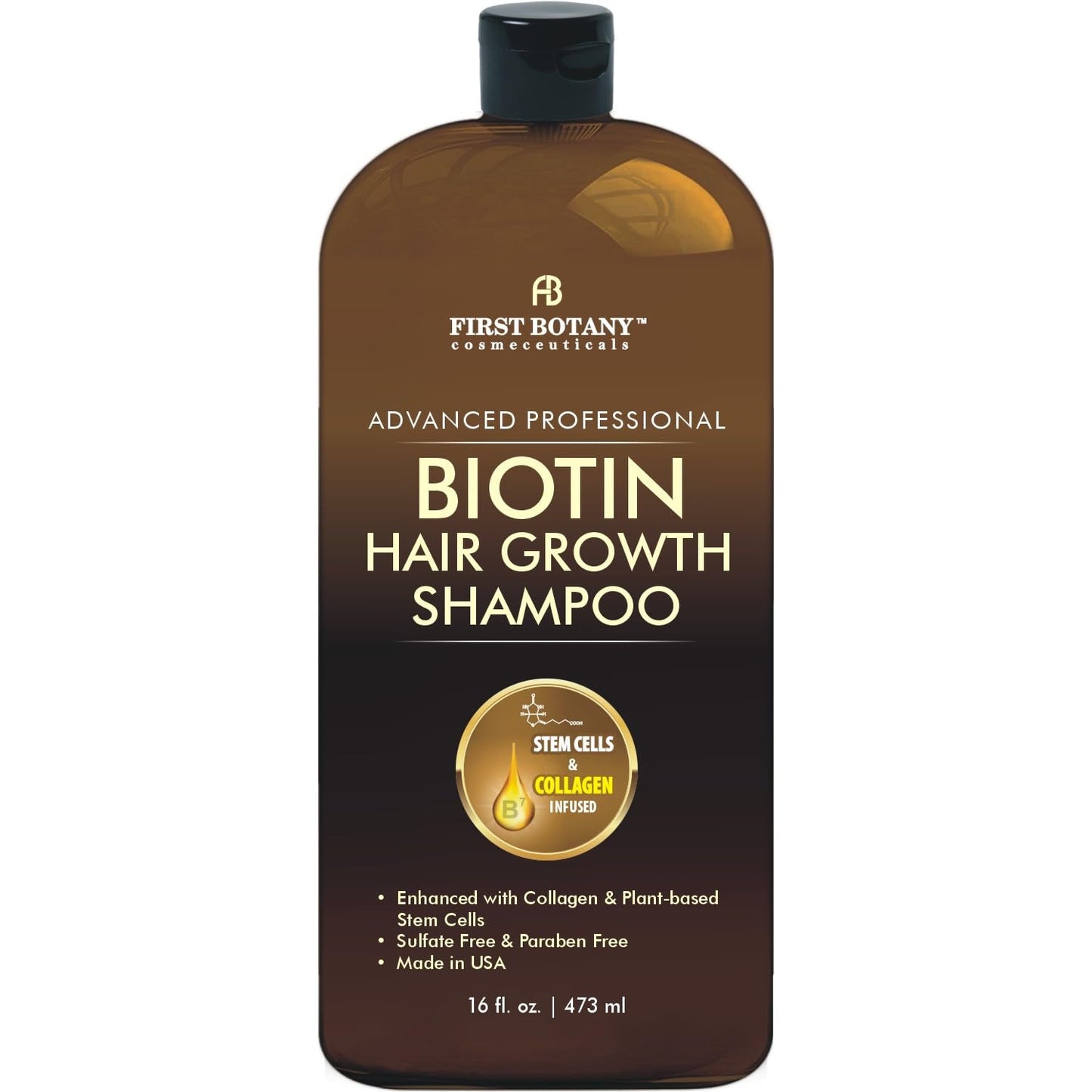 Hair Regrowth & Anti-Hair Loss Shampoo 16 fl oz โ DHT Blockers, Collagen & Stem Cells โ Daily Hydrating, Detoxifying & Volumizing Formula for Men & Women