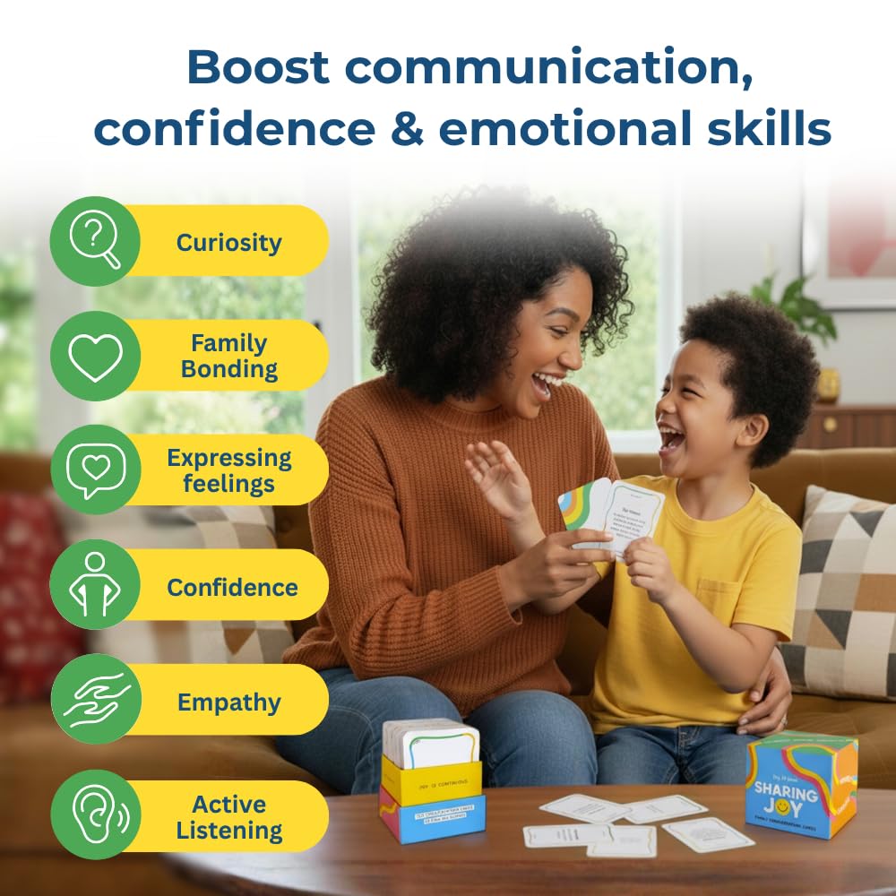 Big Life Journal Sharing Joy Family Cards - 150 Conversation Prompts to Connect, Spark Meaningful Talks, and Bring Families Closer Together