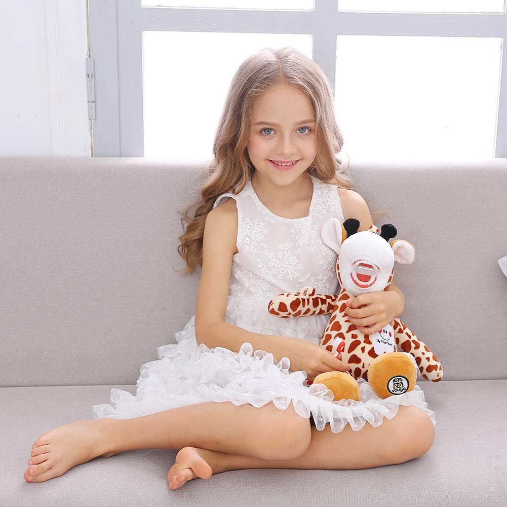 YOUYA Tooth Fairy Plush Giraffe โ Dental Puppet with Teeth, Educational Oral Health Doll for Kids, Boys & Girls