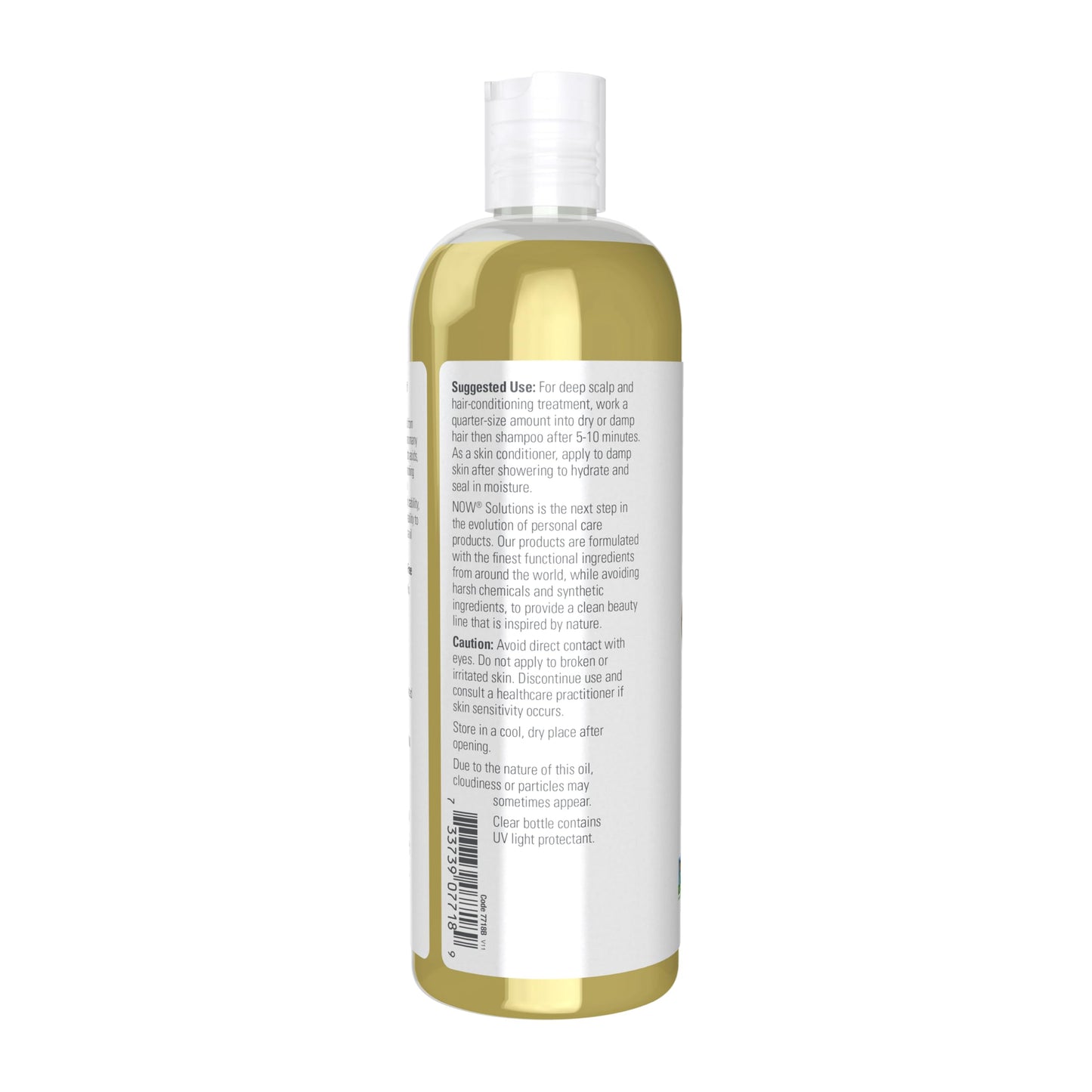 NOW Foods Solutions, Jojoba Oil, 100% Pure Moisturizing, Multi-Purpose Oil for Face, Hair and Body, 16-Ounce