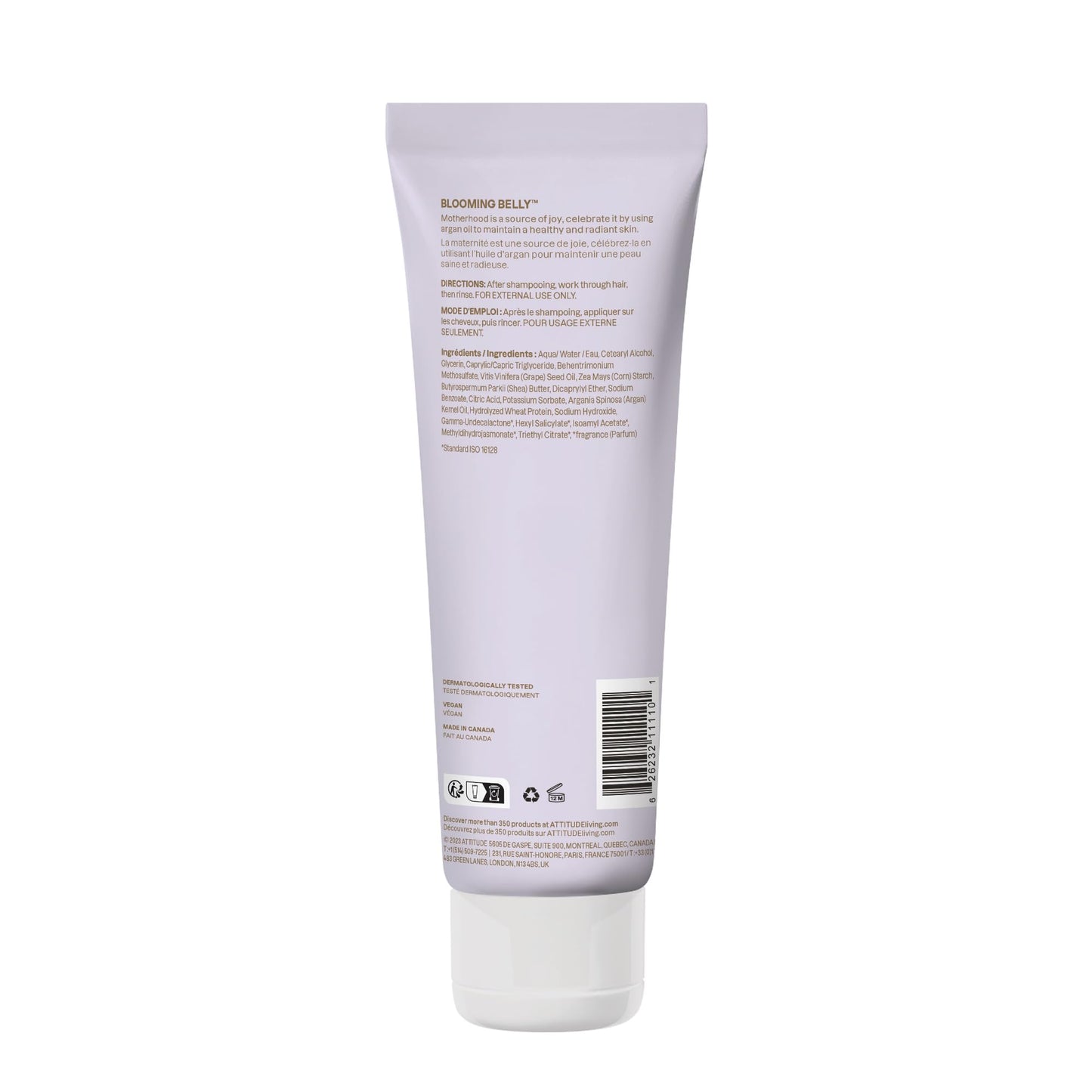 ATTITUDE Pregnancy Conditioner, Dermatologically Tested, Plant and Mineral-Based, Vegan Maternity Products, Argan Oil, 8 Fl Oz