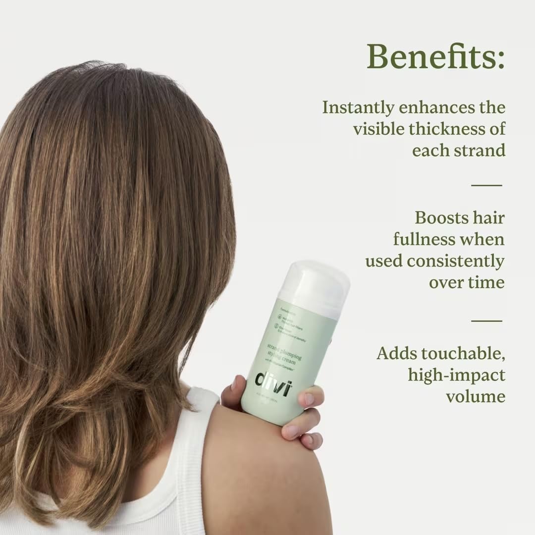divi Strand Styling Cream, Hair Thickening Treatment for Fine Hair, Volumizing and Frizz Control