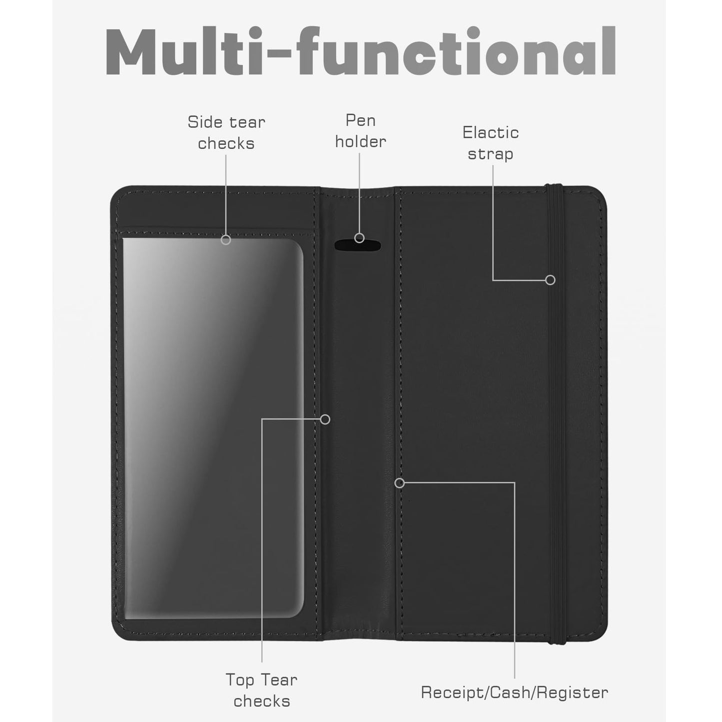 kakurookie letter checkbook cover, rfid blocking stylish, lightweight, slim durable, multi-functional holder for personal and business checks…