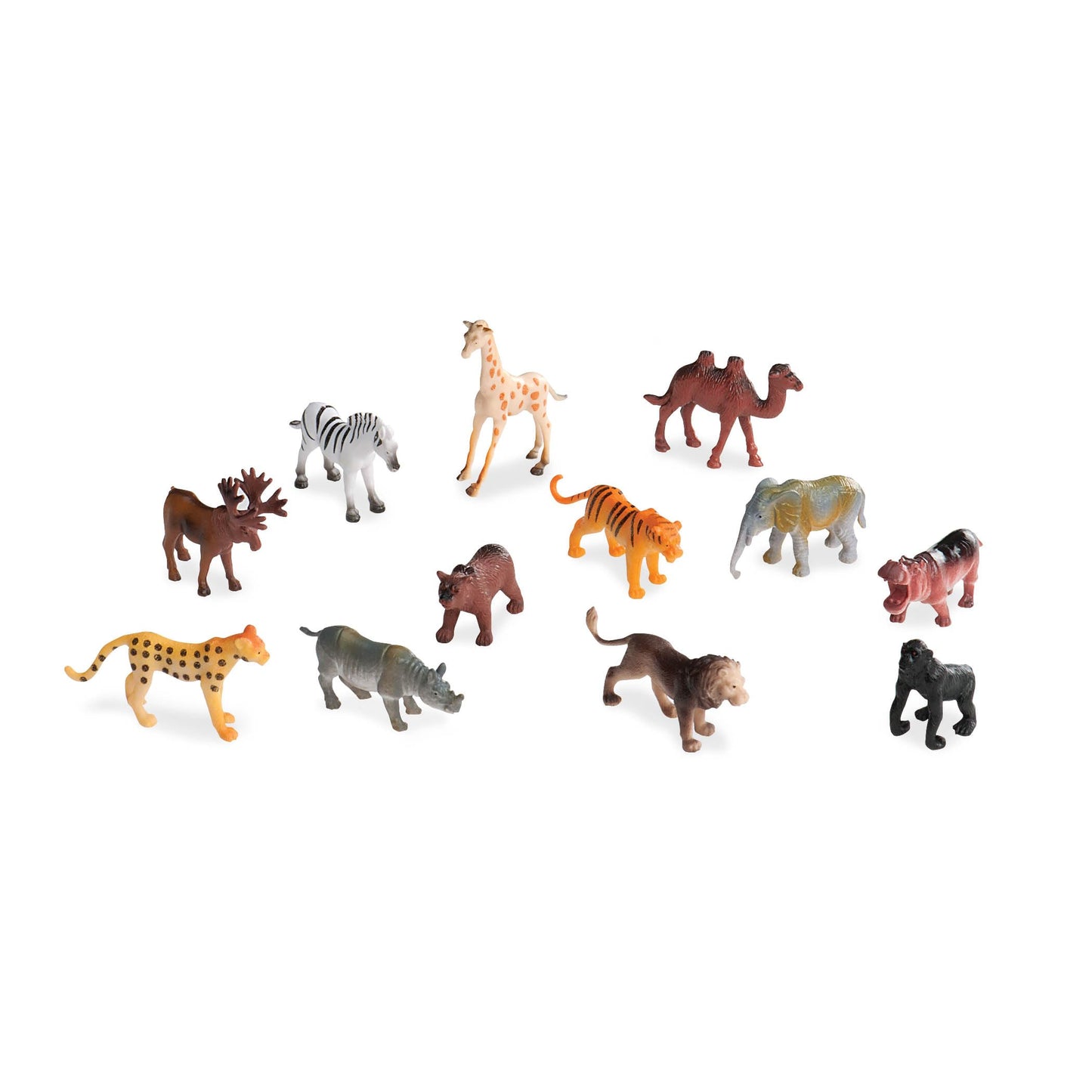 Terra by Battat 60-Piece Wild Animal Figurine Set – Realistic Lion, Tiger, Bear, Hippo & More – Educational Safari Toys for Kids 3+