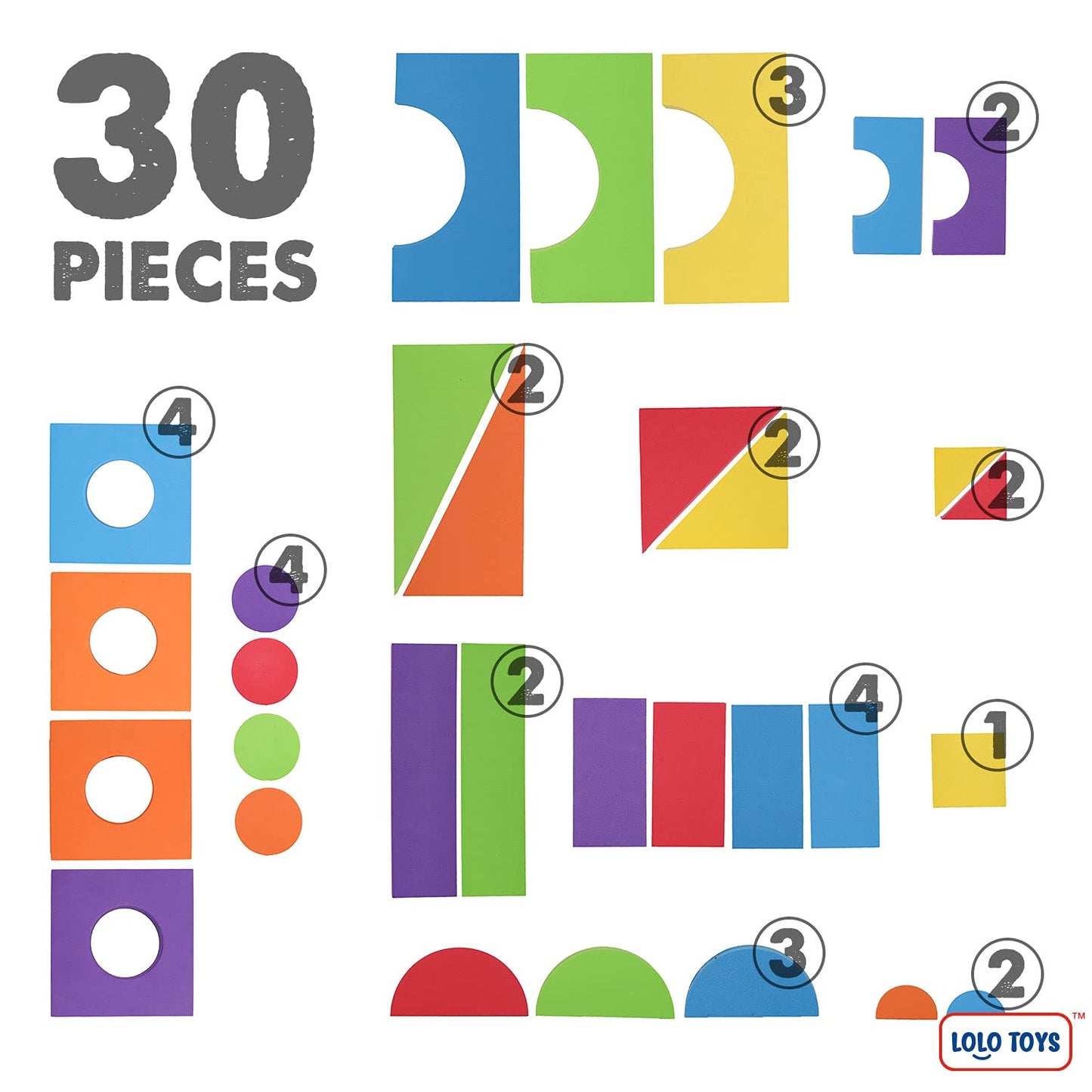 LOLO TOYS Large Building Foam Blocks for Toddlers – Giant Jumbo Big Building Blocks (30 Pieces)