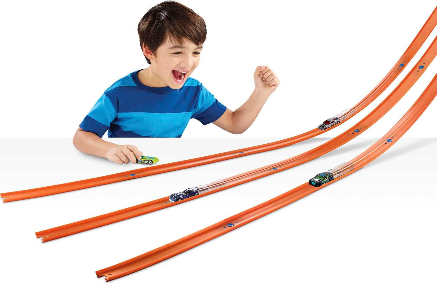 Hot Wheels Toy Car Mega Track Set Pack, 87 Component Building Parts for 40-ft of Track & 1:64 Scale Vehicle (Amazon Exclusive)