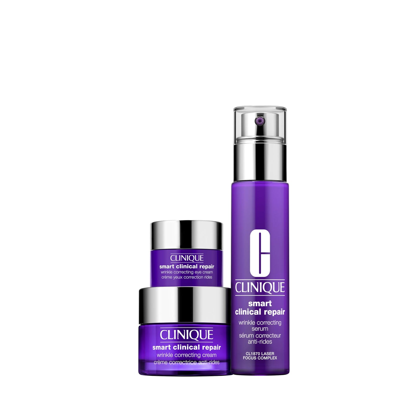 Clinique Smart Skin Gift Set – Wrinkle Repair Cream, Face Serum & Eye Cream | Anti-Aging & Hydrating | 3 Travel-Size Pieces