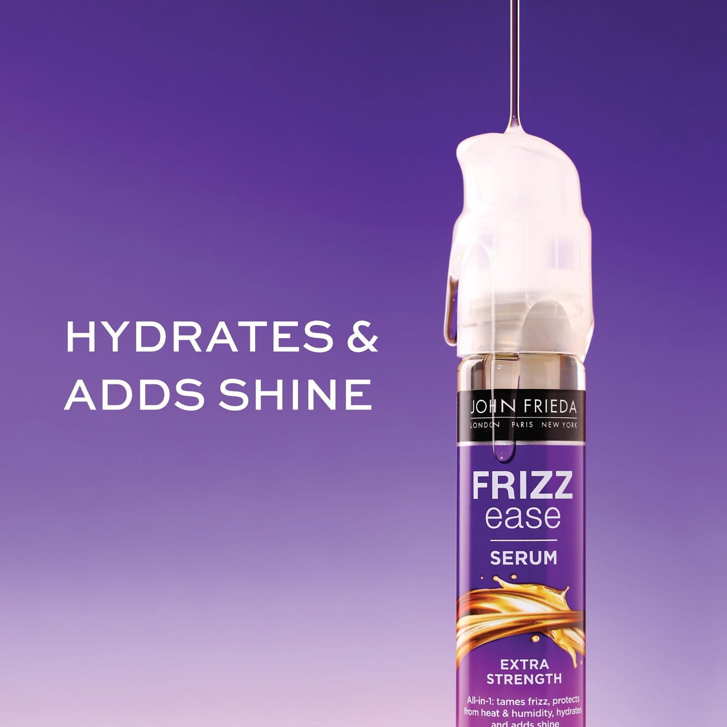 John Frieda Frizz Ease Extra Strength Hair Serum, Smooths & Hydrates Thick, Coarse Hair, Frizz-Free, with Argan, Coconut & Moringa Oil, 1.69 oz