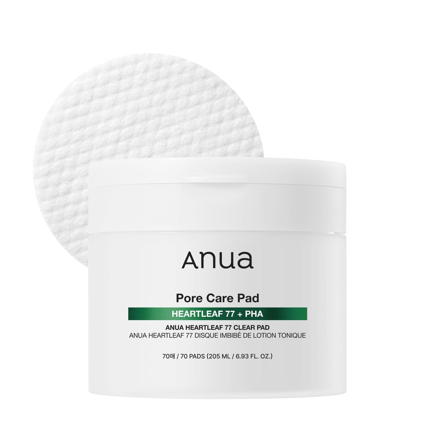 ANUA Heartleaf 77 Toner Pad 70 Sheets, PHA Dead Skin Care Low pH Daily Toner Pad exfoliating