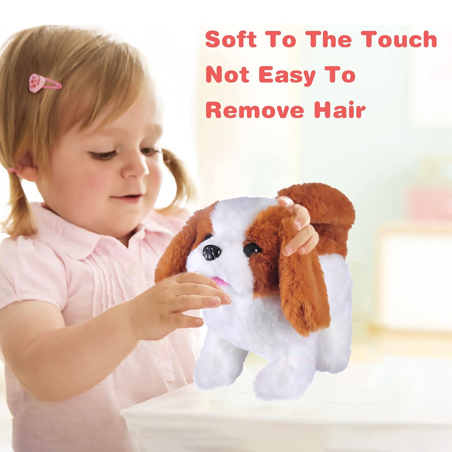 WorWoder Saint Bernard Plush Puppy Toy – Interactive Walking, Barking, Tail Wagging & Stretching Pet Dog for Kids